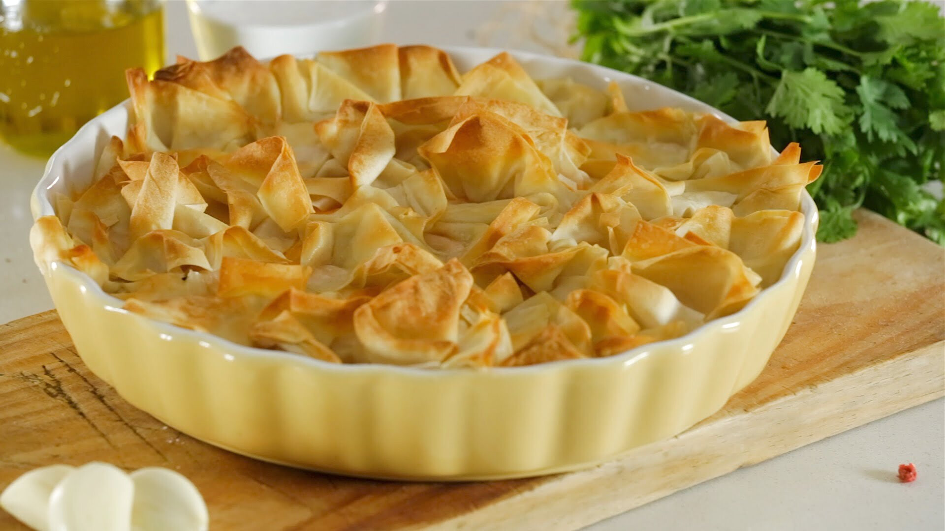 Tarte de peixe crocante