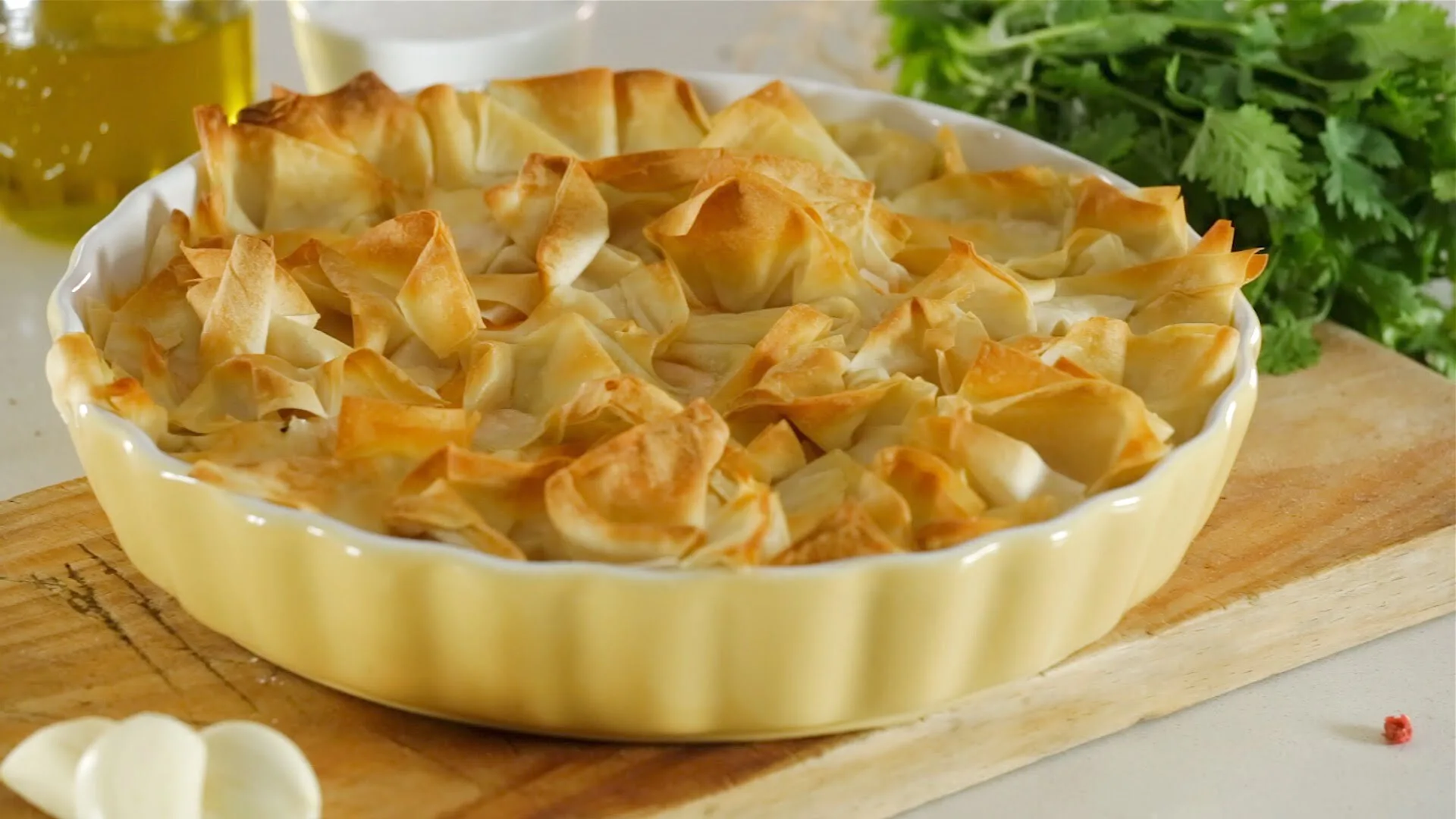 Tarte de peixe crocante