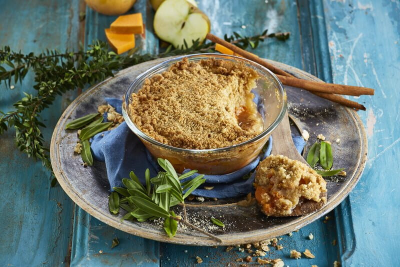 Crumble de abóbora e maçã