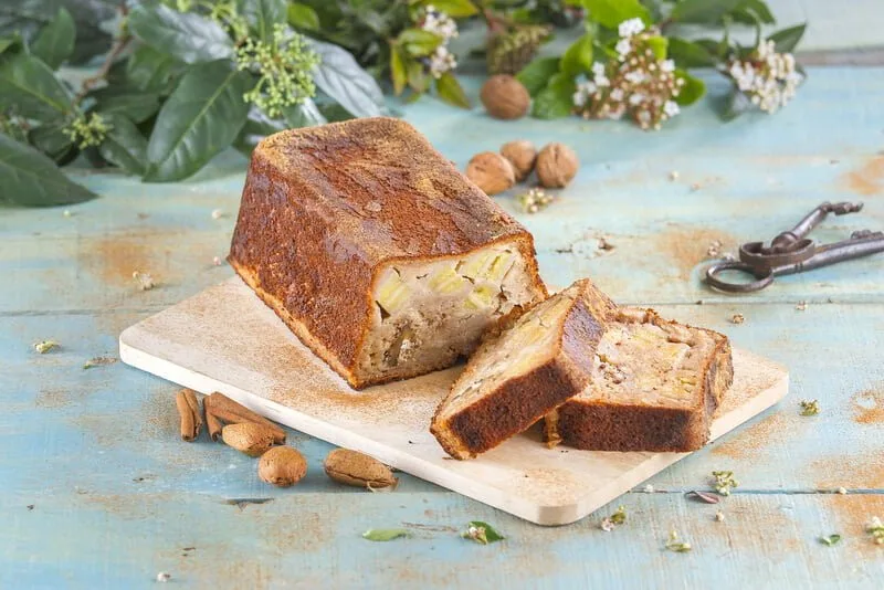 Bolo de banana e baunilha