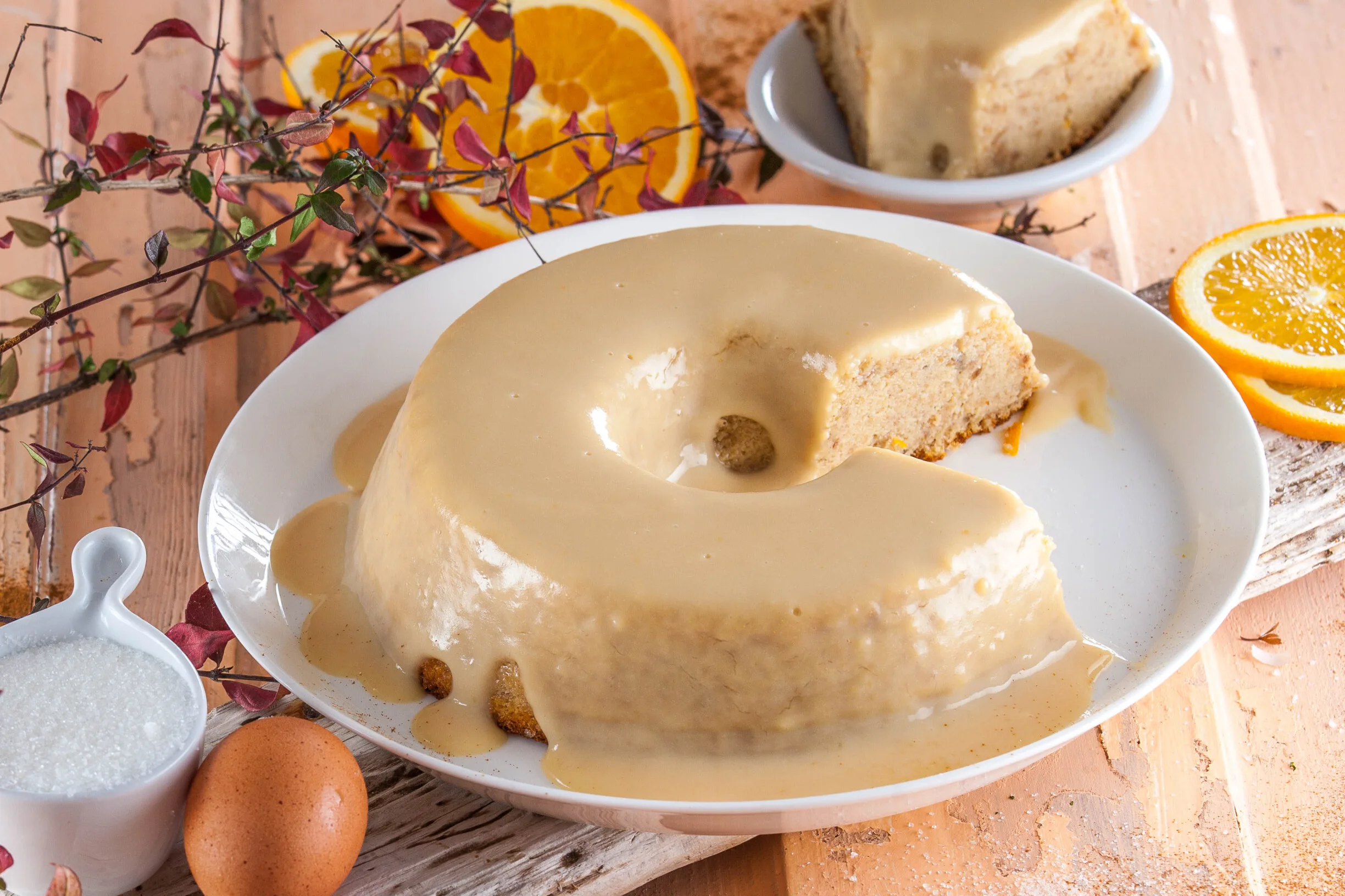 Pudim de pão com leite creme