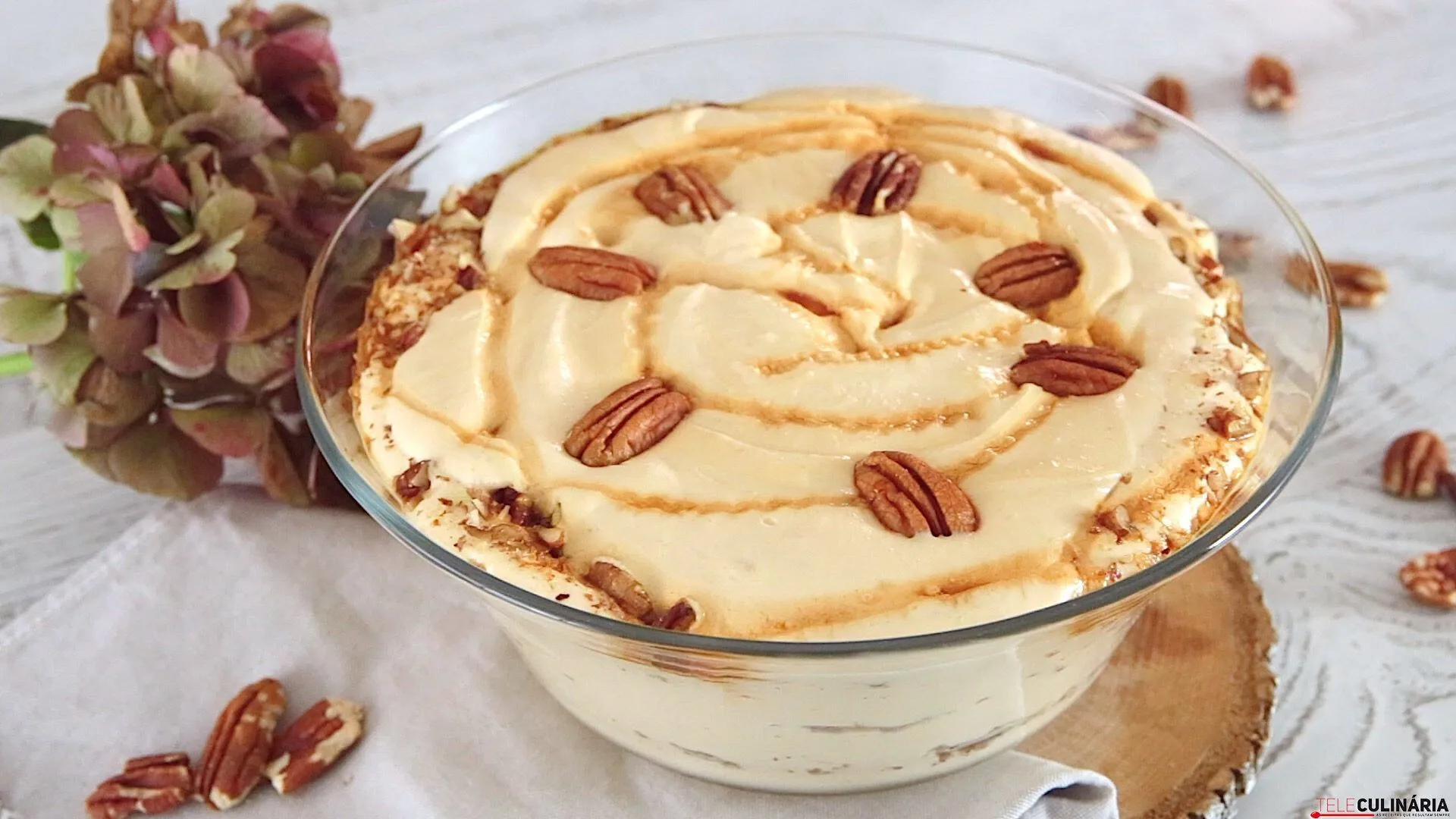 Mousse de ricota e noz pecan