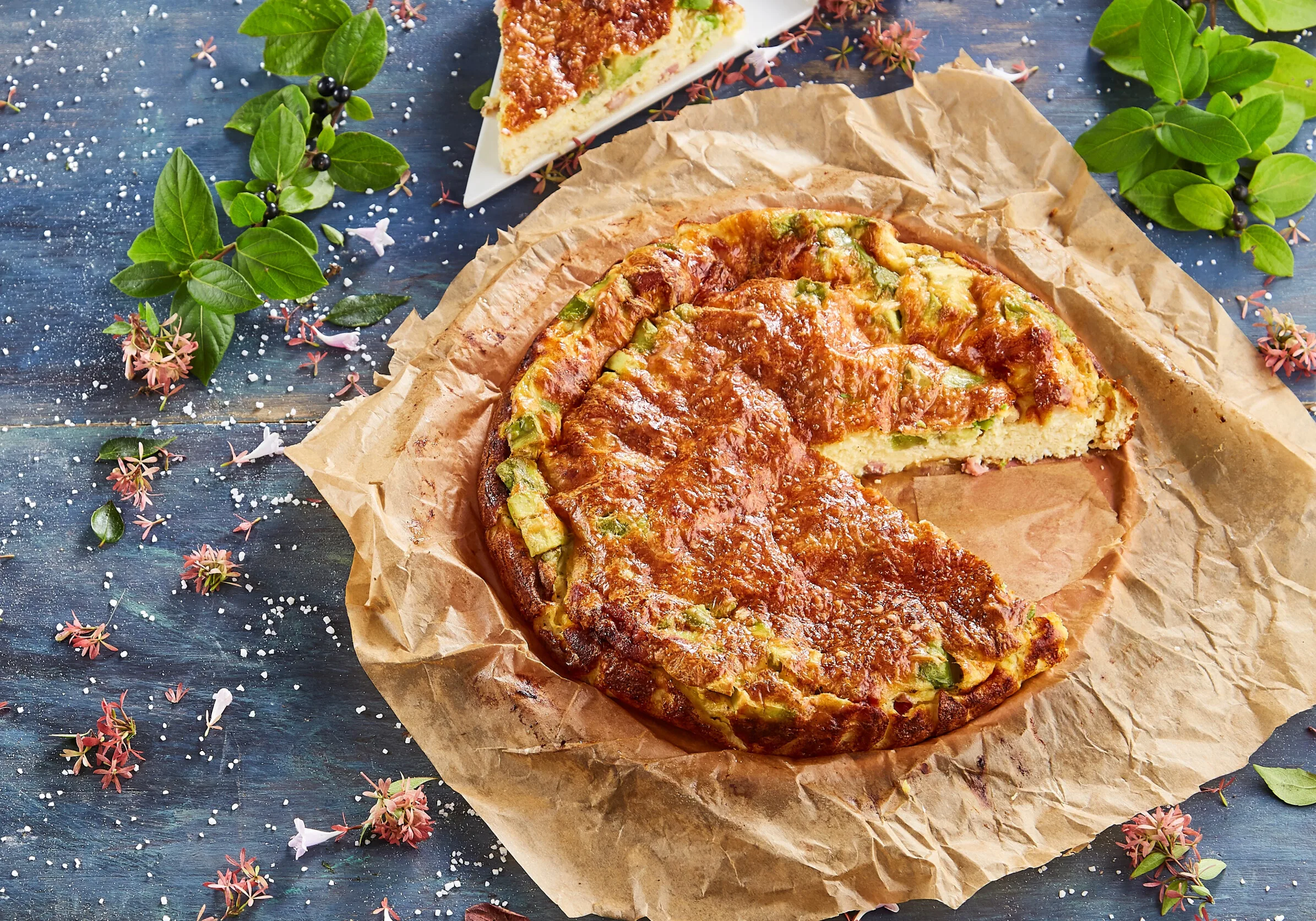 Frittata de abacate e bacon