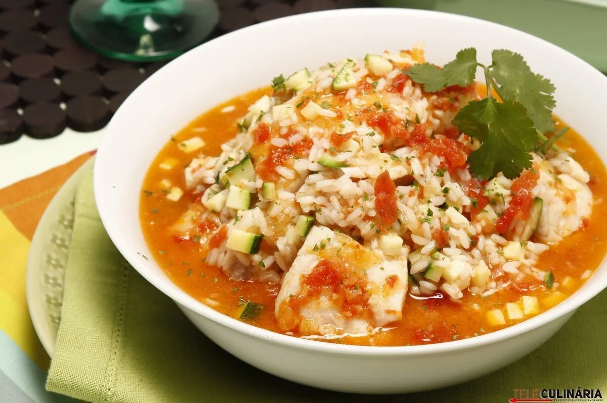 Arroz de peixe com courgette
