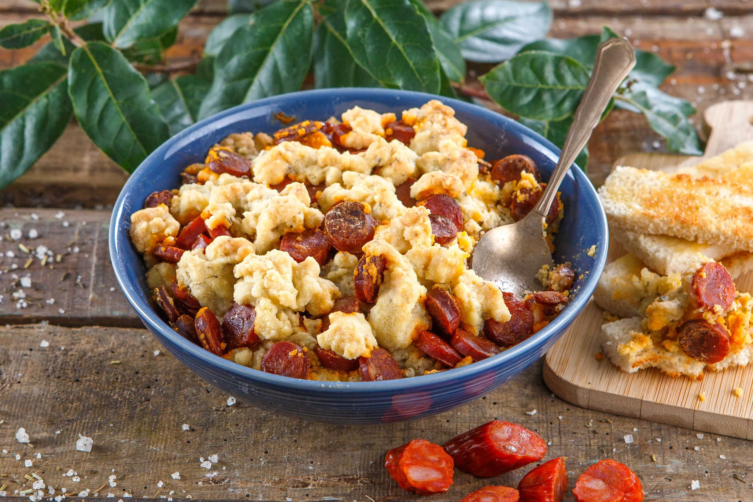 Crumble de linguiça