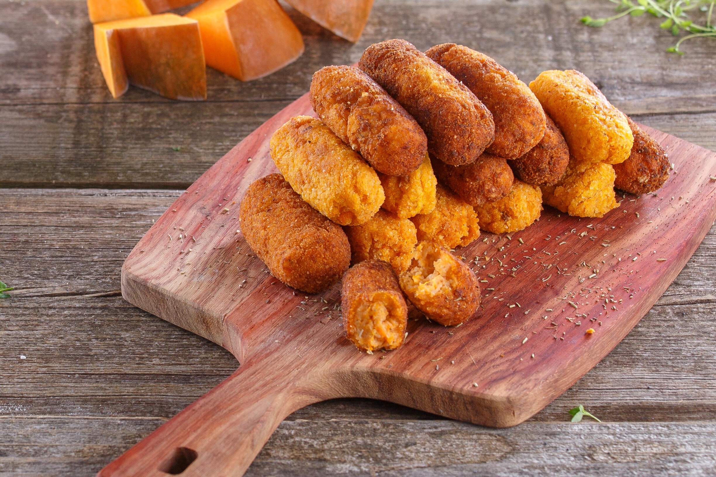 Croquetes de abóbora e queijo