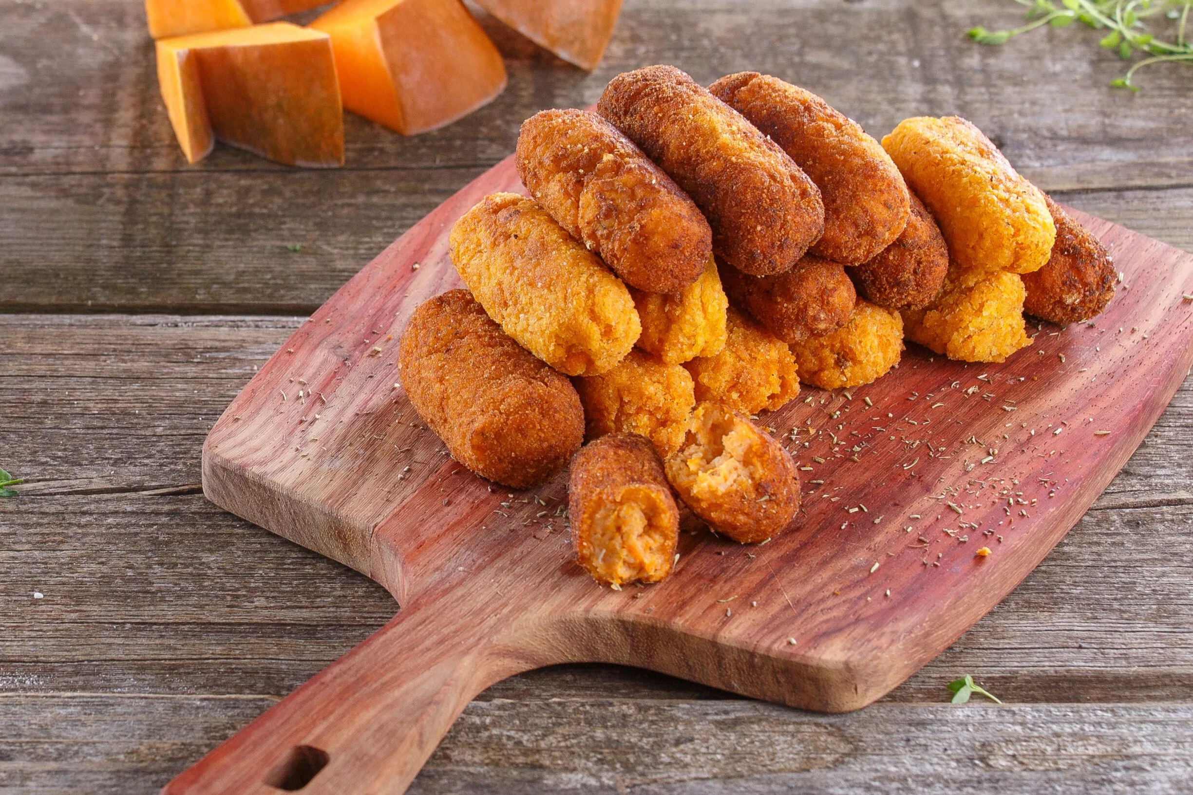 Croquetes de abóbora e queijo