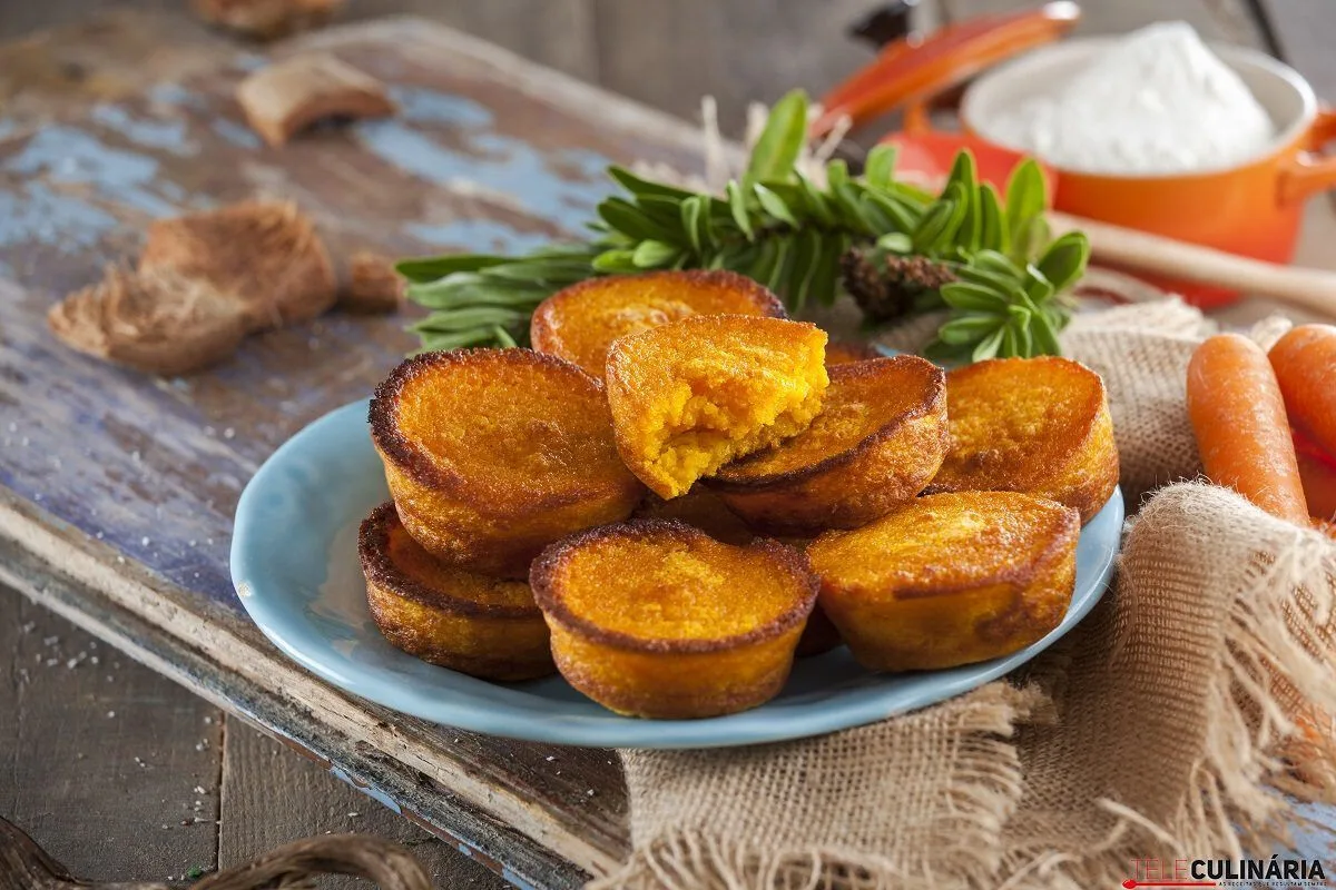 Queijadas de cenoura - receita tradicional