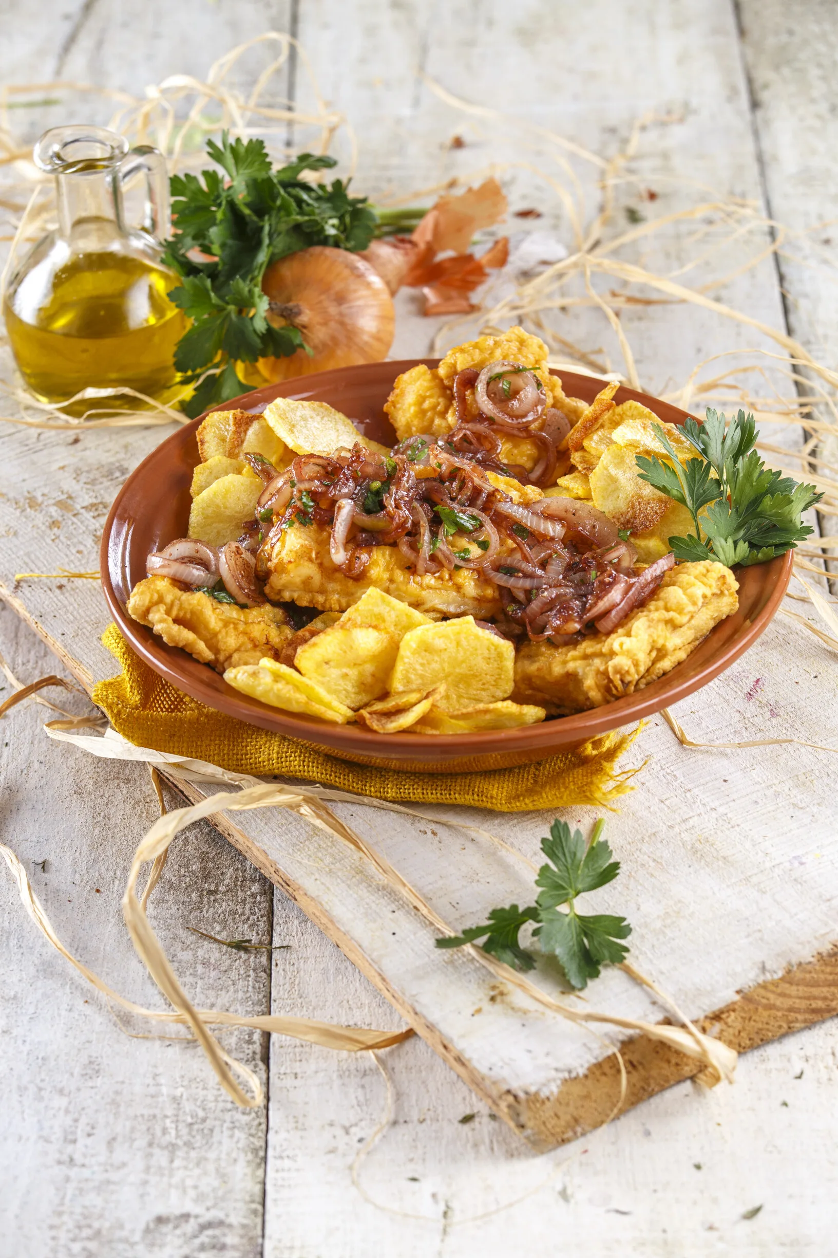 Filetes de bacalhau com vinho do Porto à moda do Minho