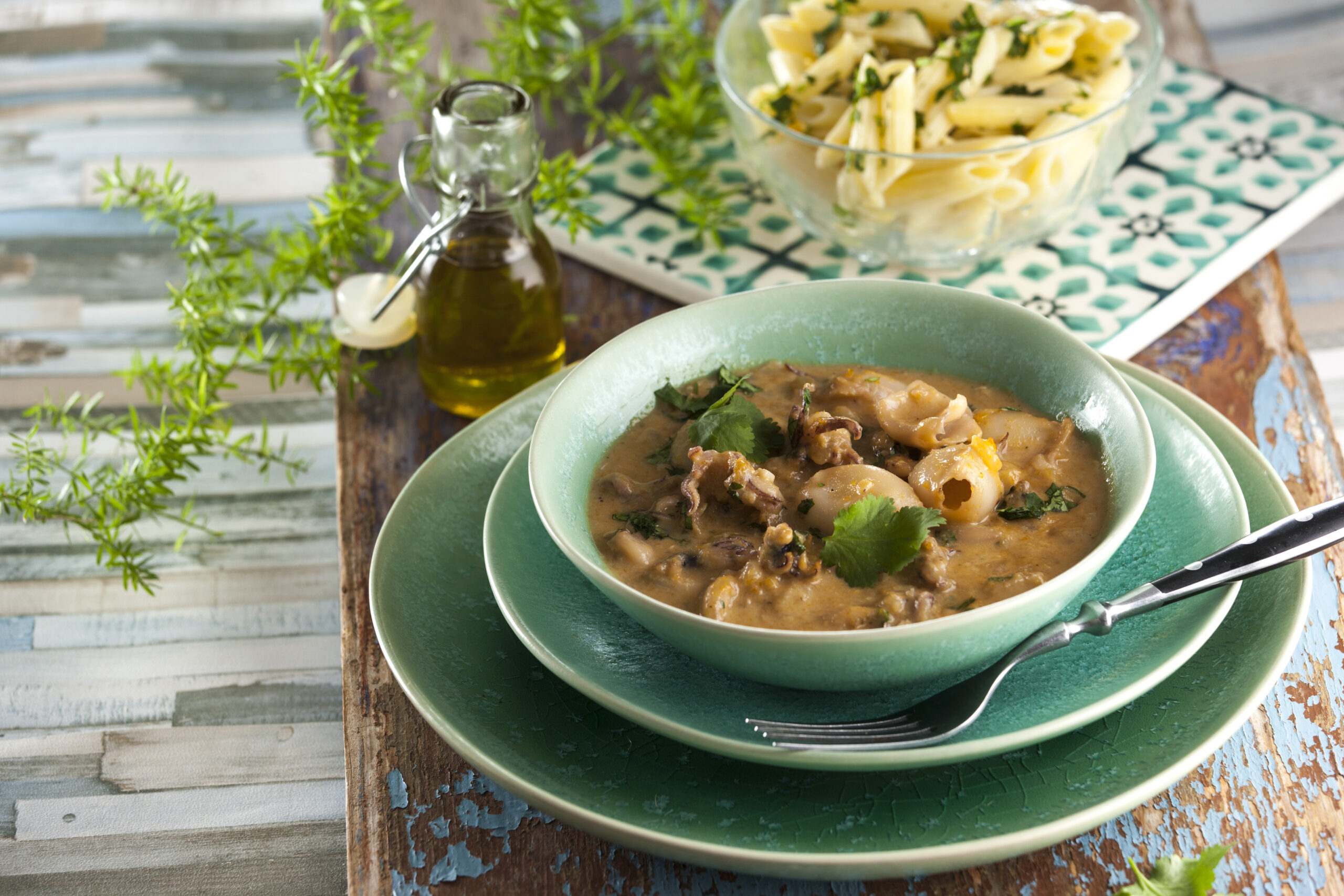 Lulas estufadas com cerveja