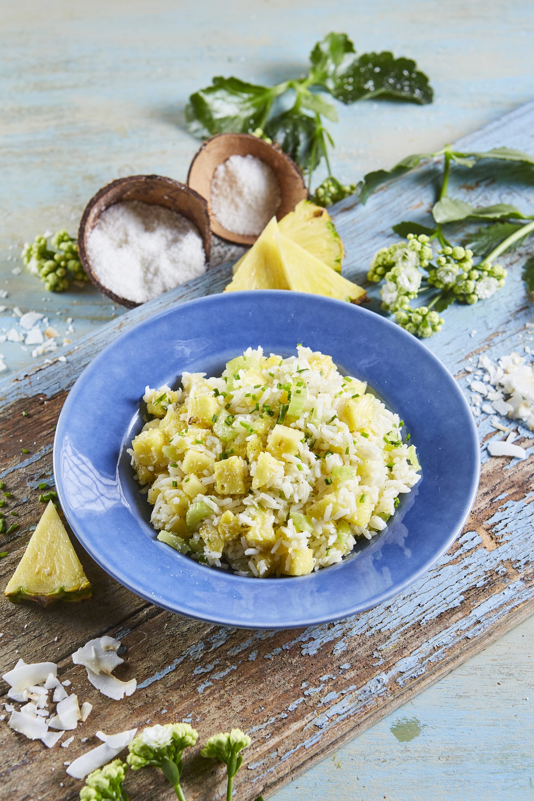 Arroz de ananás e coco