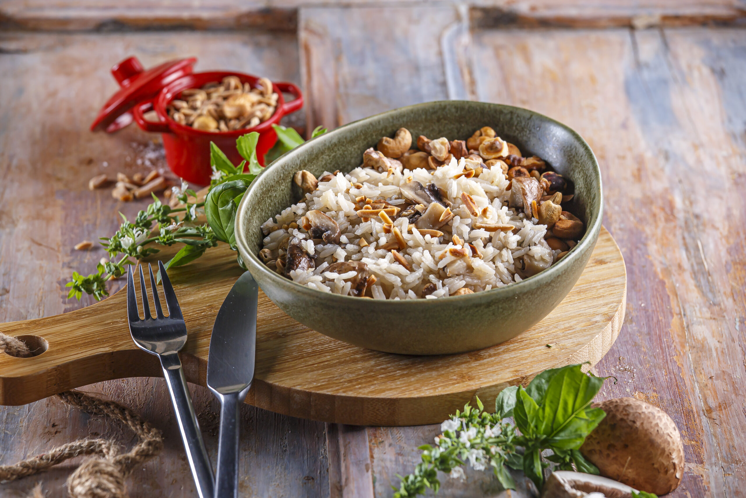 Arroz de cogumelos com frutos secos @TeleCulinária