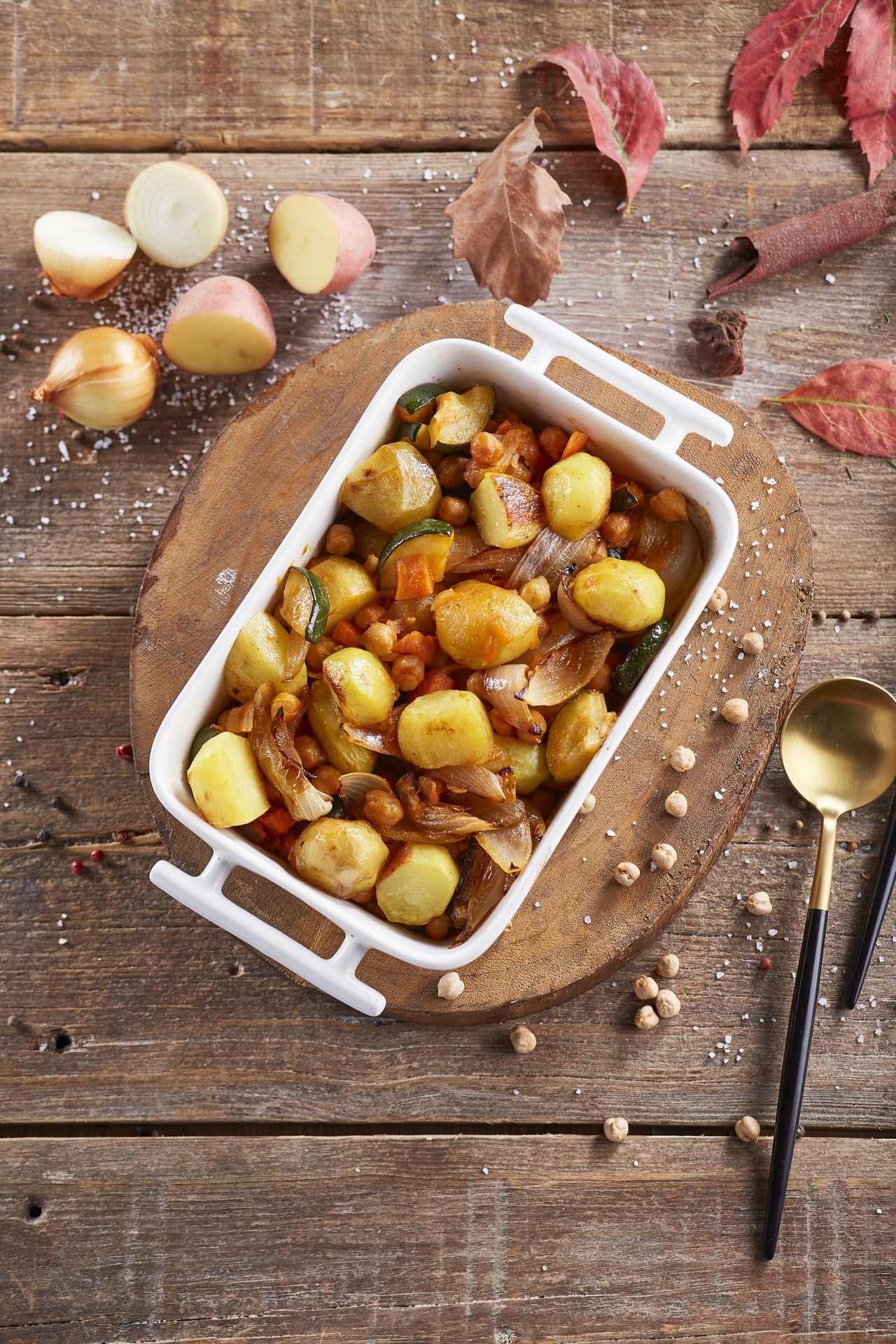Assado de grão e legumes