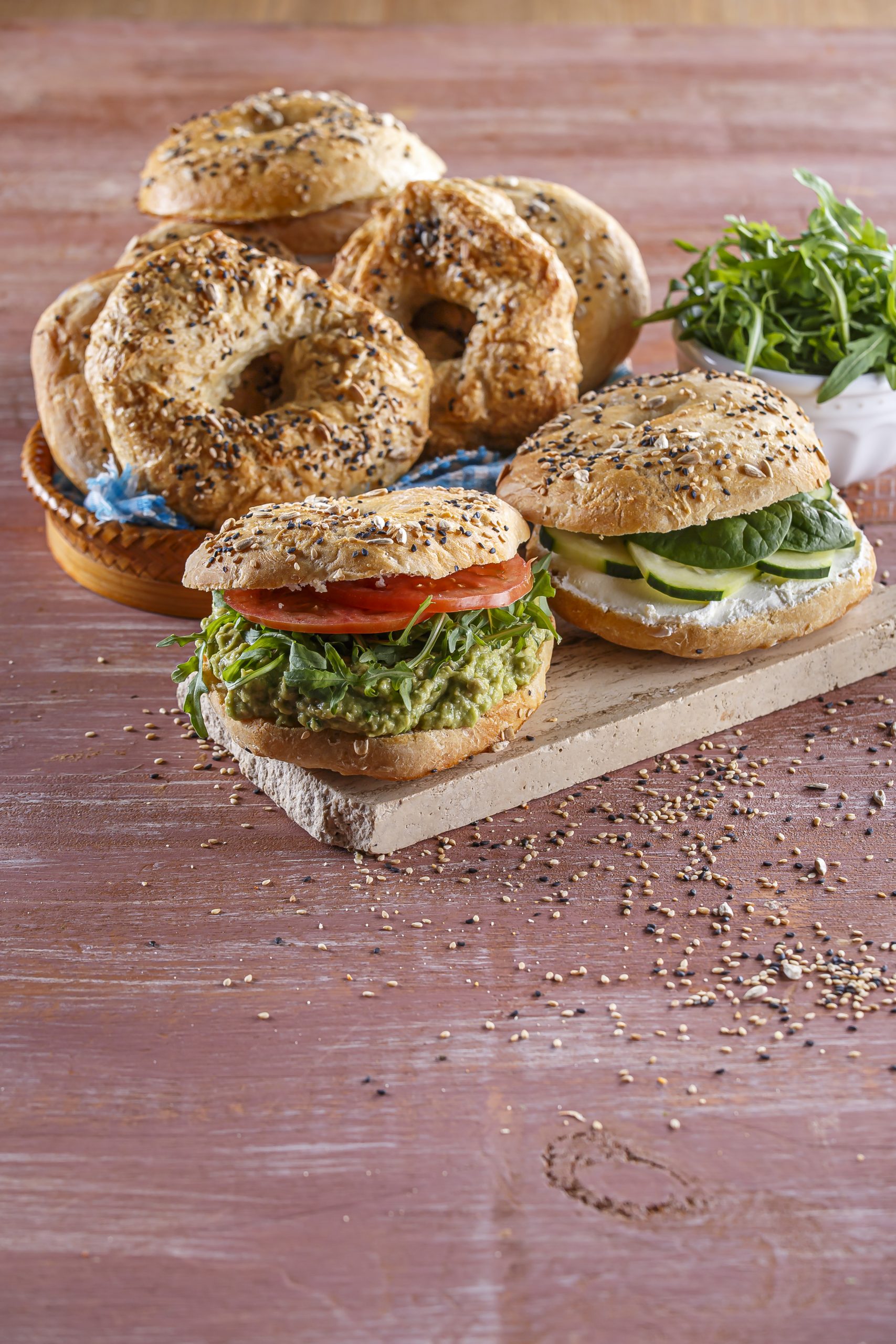 Bagels com sementes