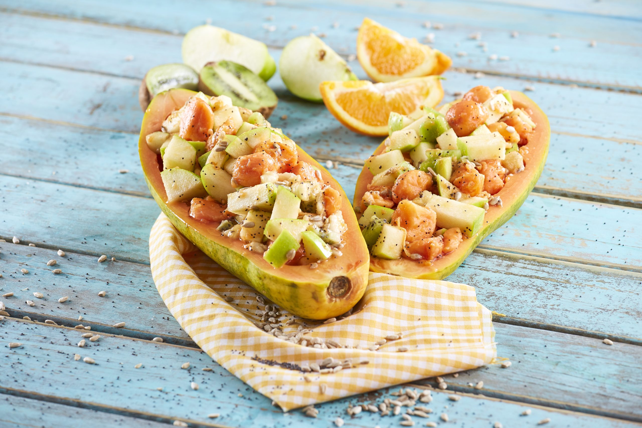 Barquinhos de salada de frutas