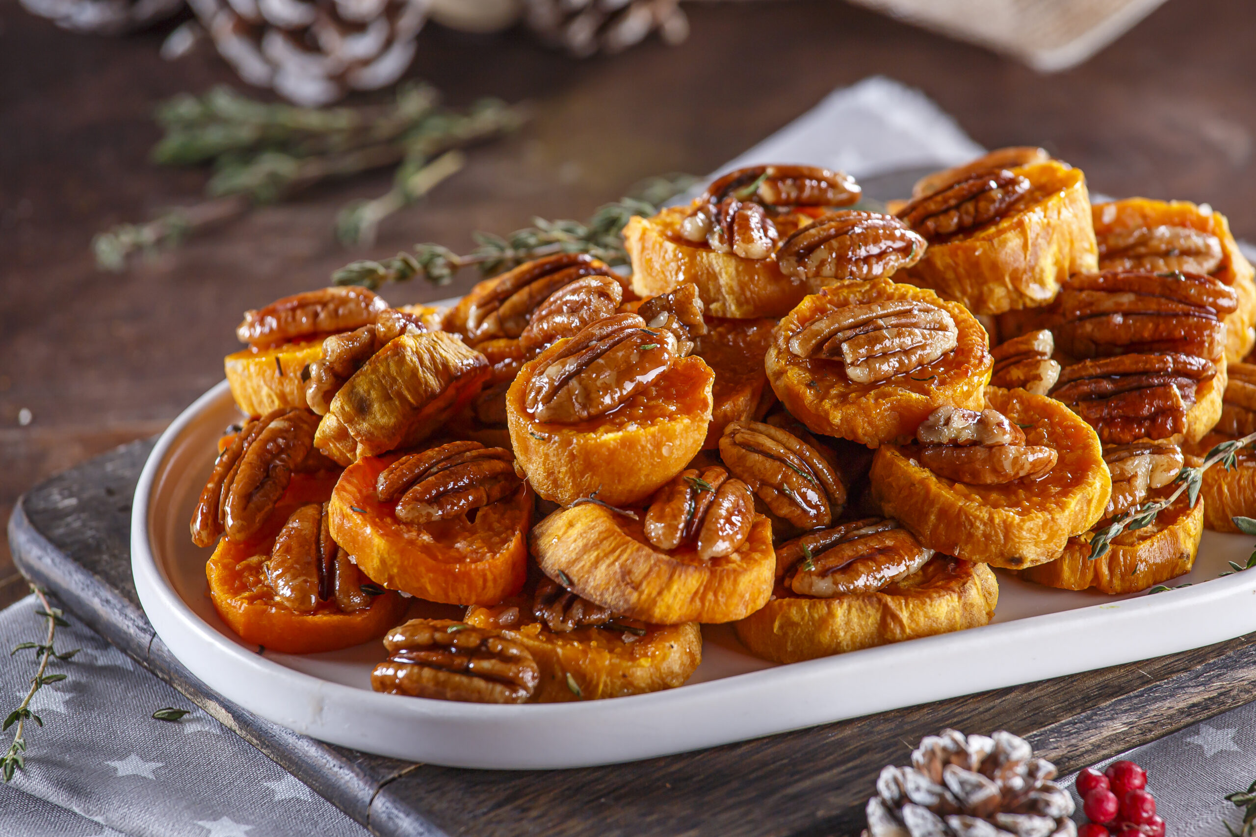 Batata-doce com noz pecan