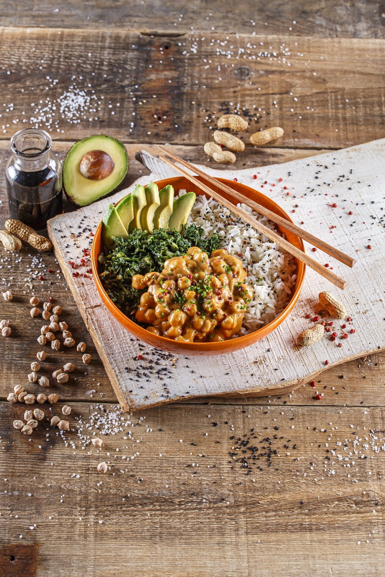 Bowl de arroz e grão