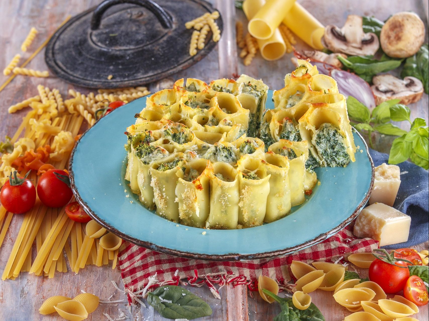 Mini canelones de espinafres e ricota