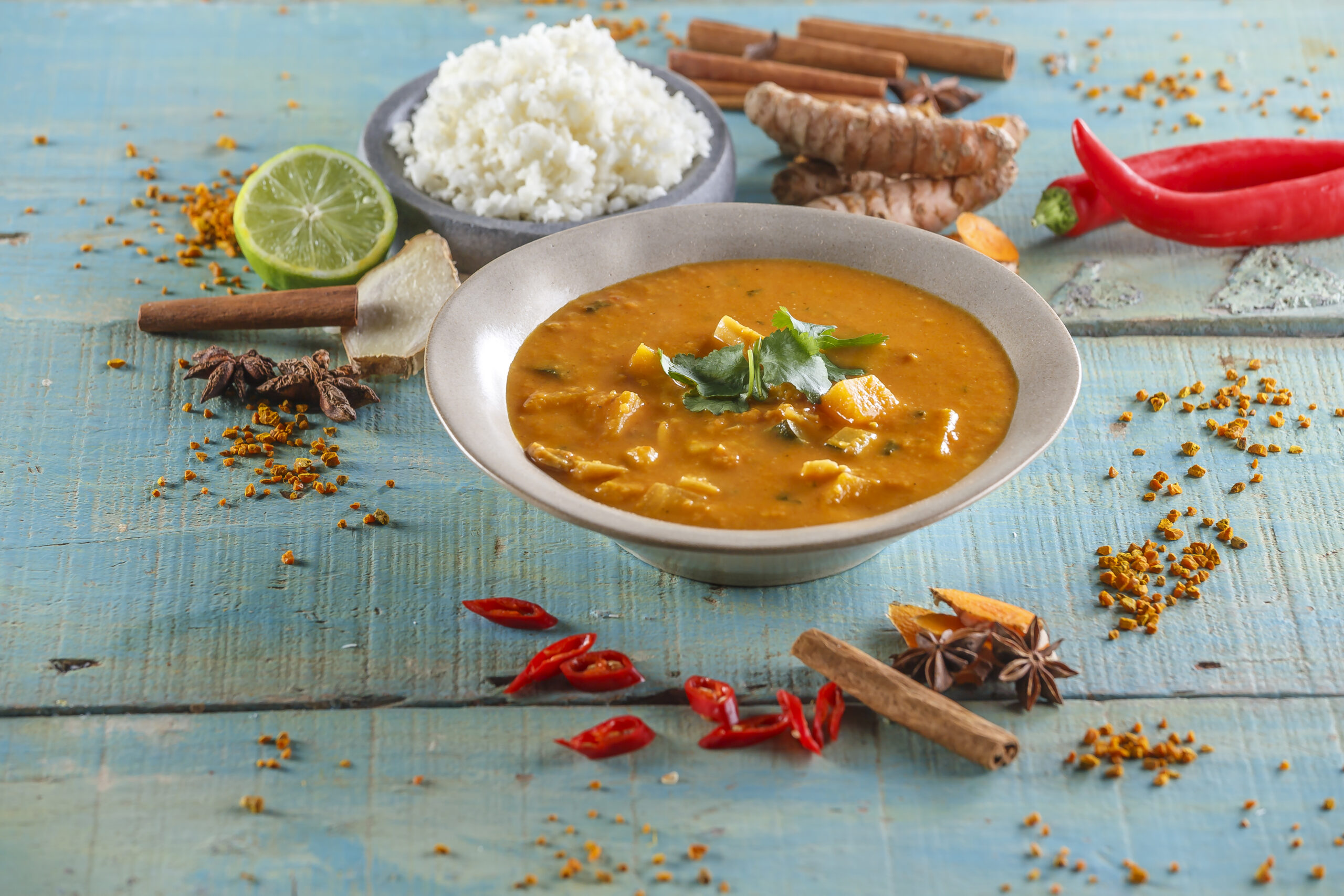 Caril de cogumelos e abóbora @Teleculinária