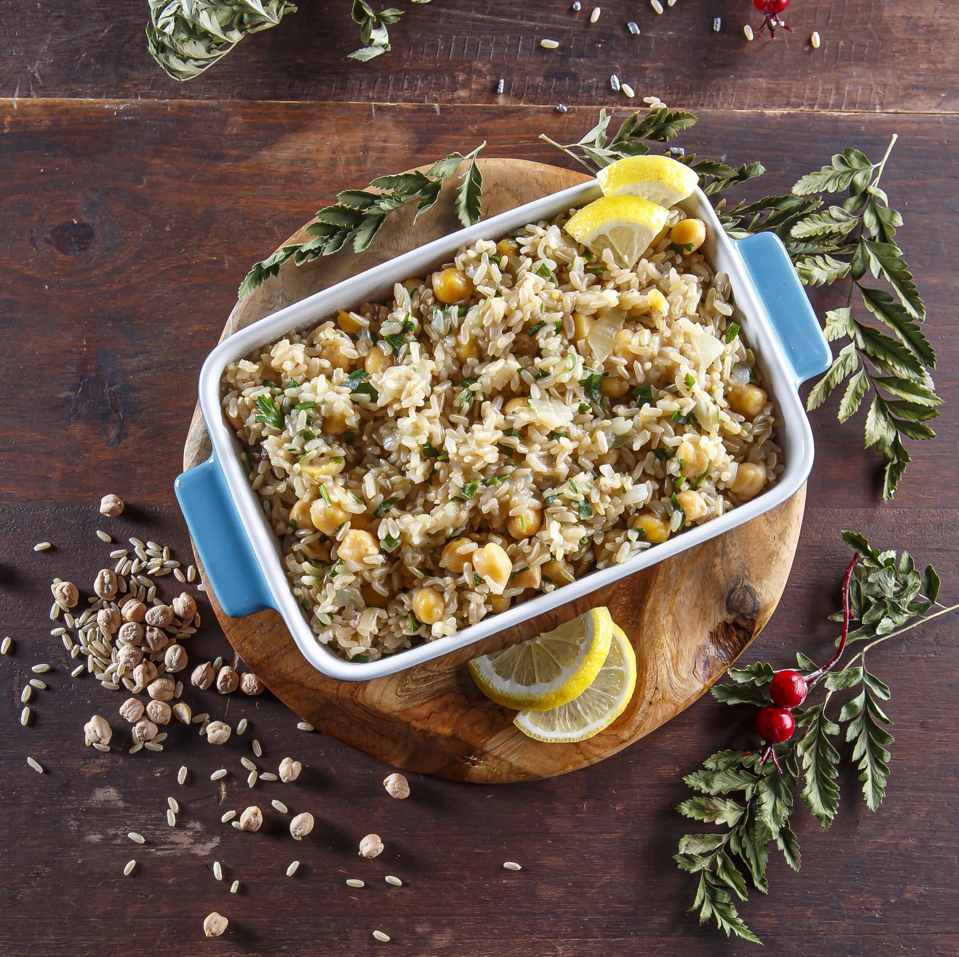 Arroz de grão e limão