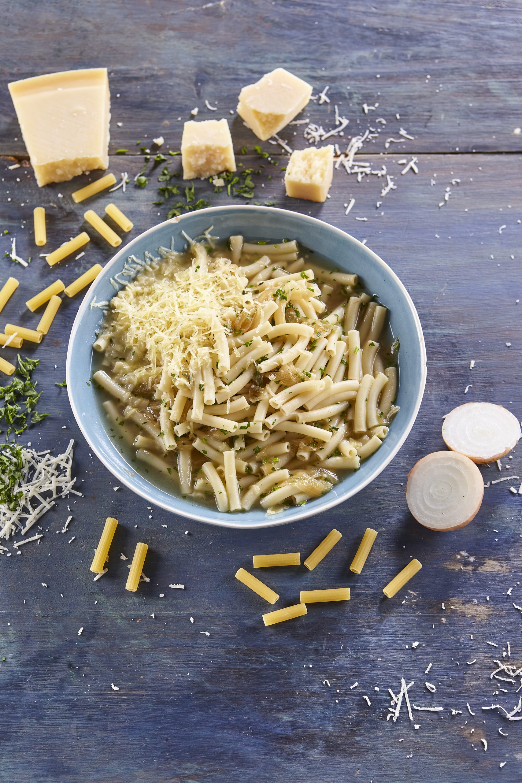 Massa com cebola caramelizada