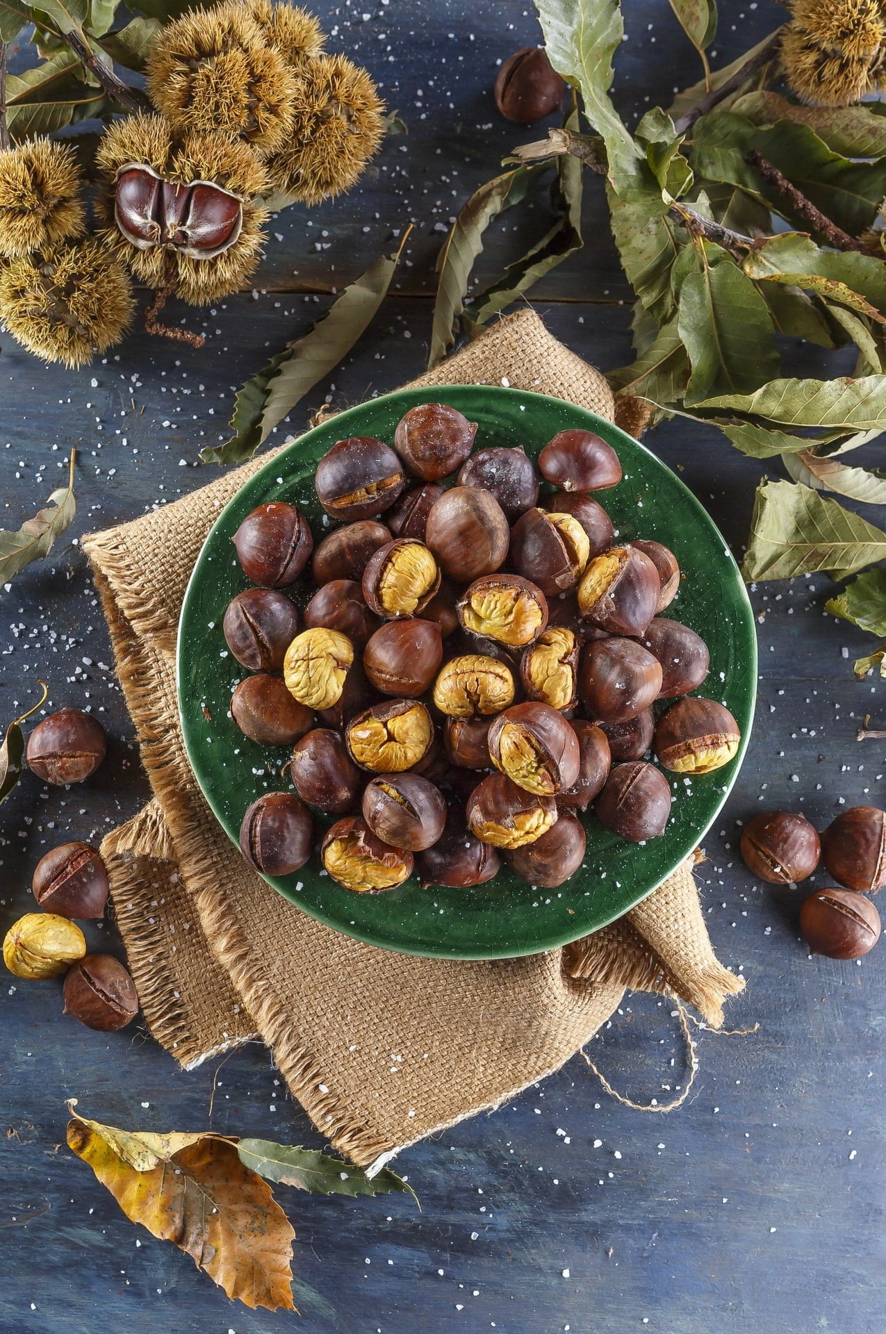 Castanhas assadas no forno