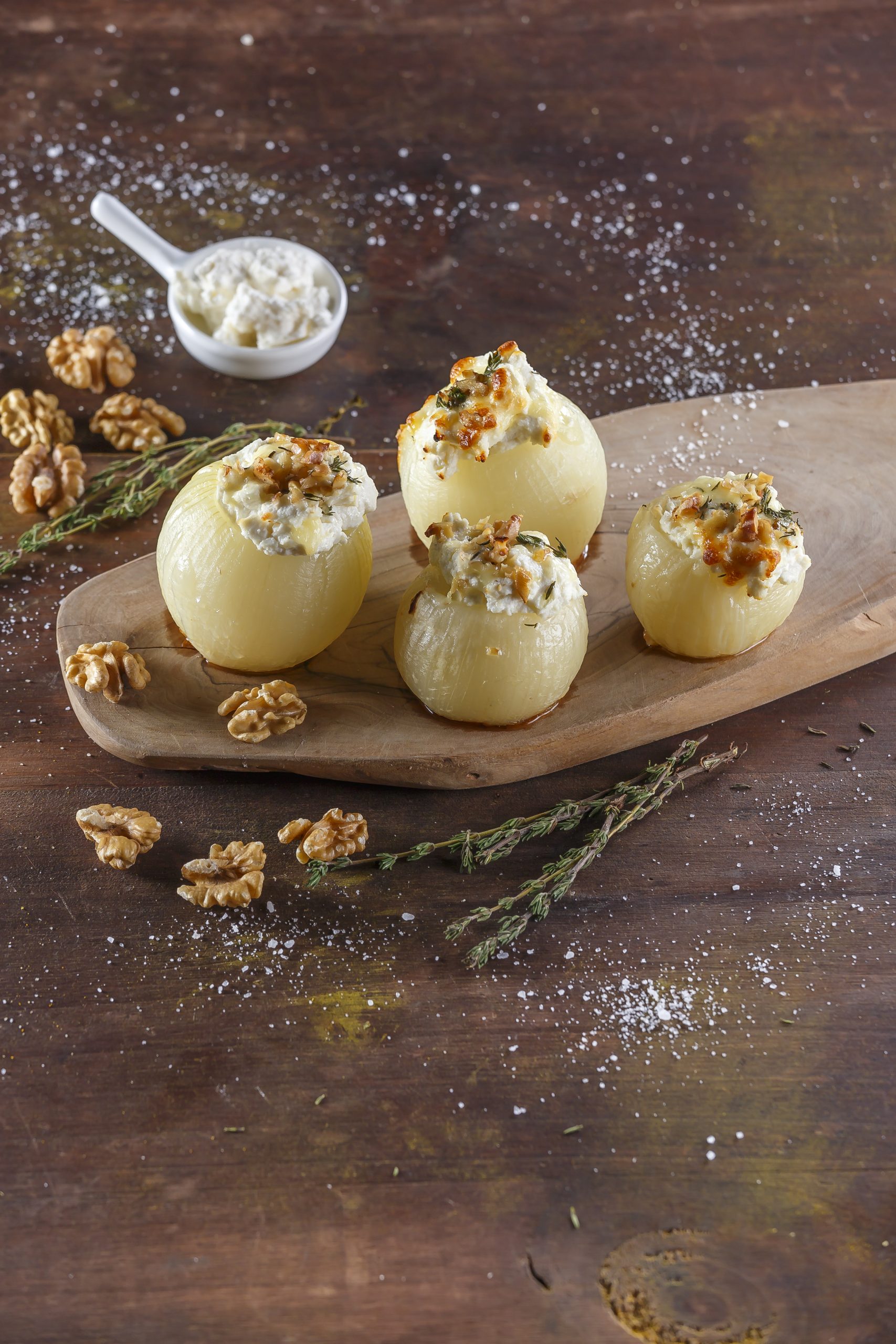 Cebolas com queijo mascarpone