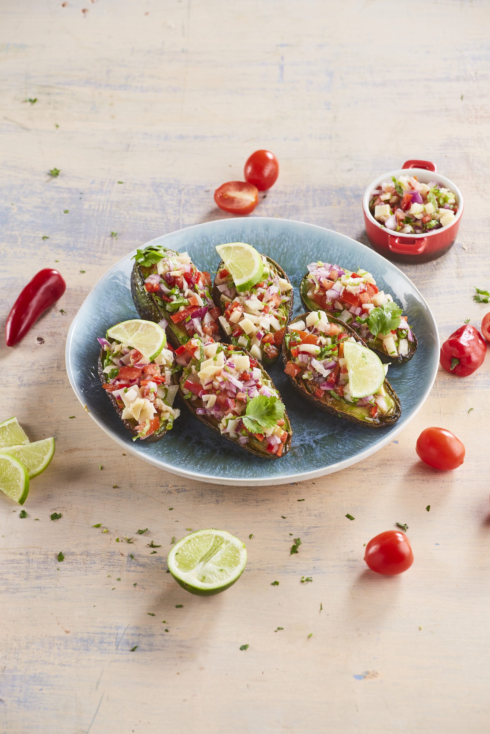 Ceviche no abacate