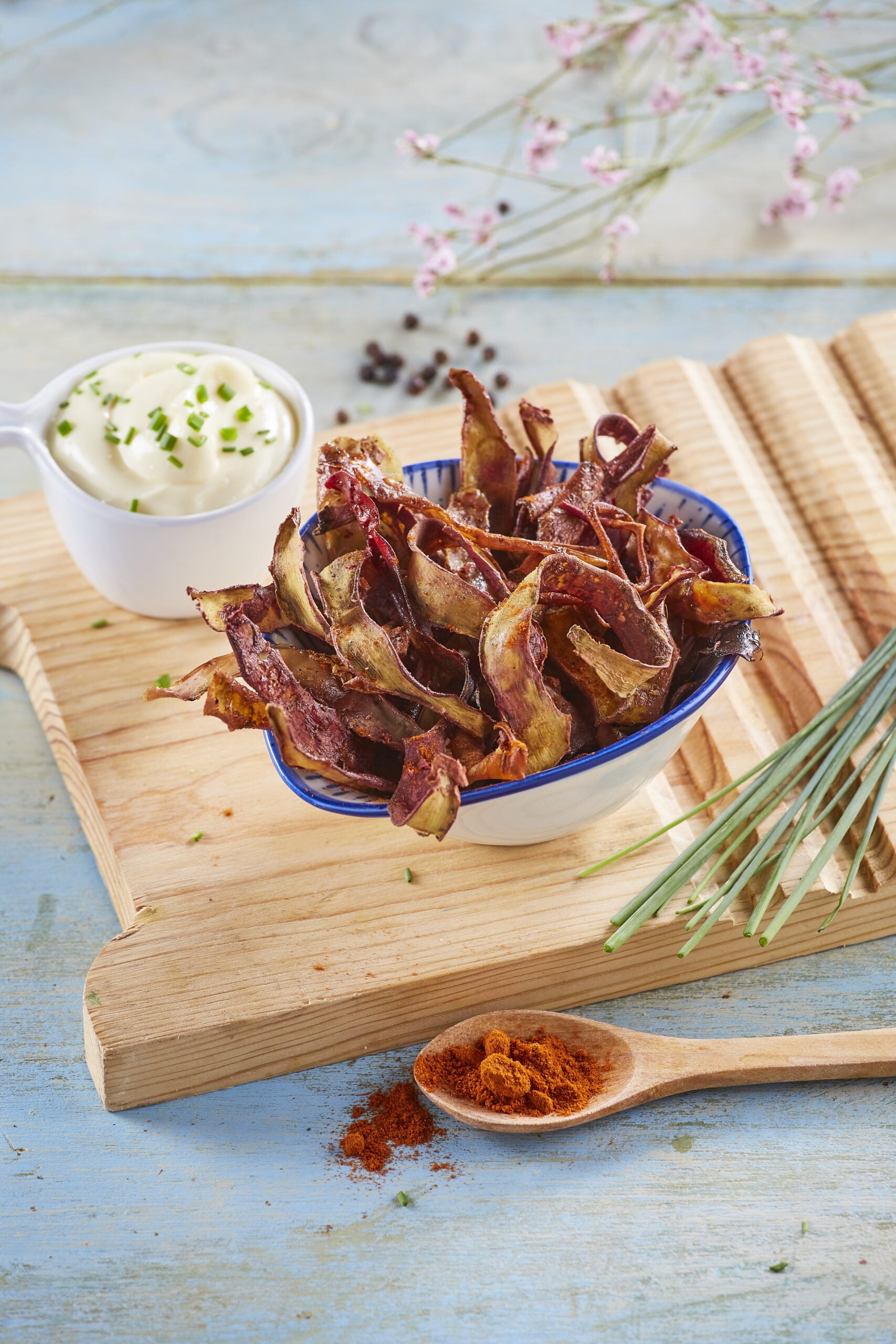 Chips de casca de vegetais