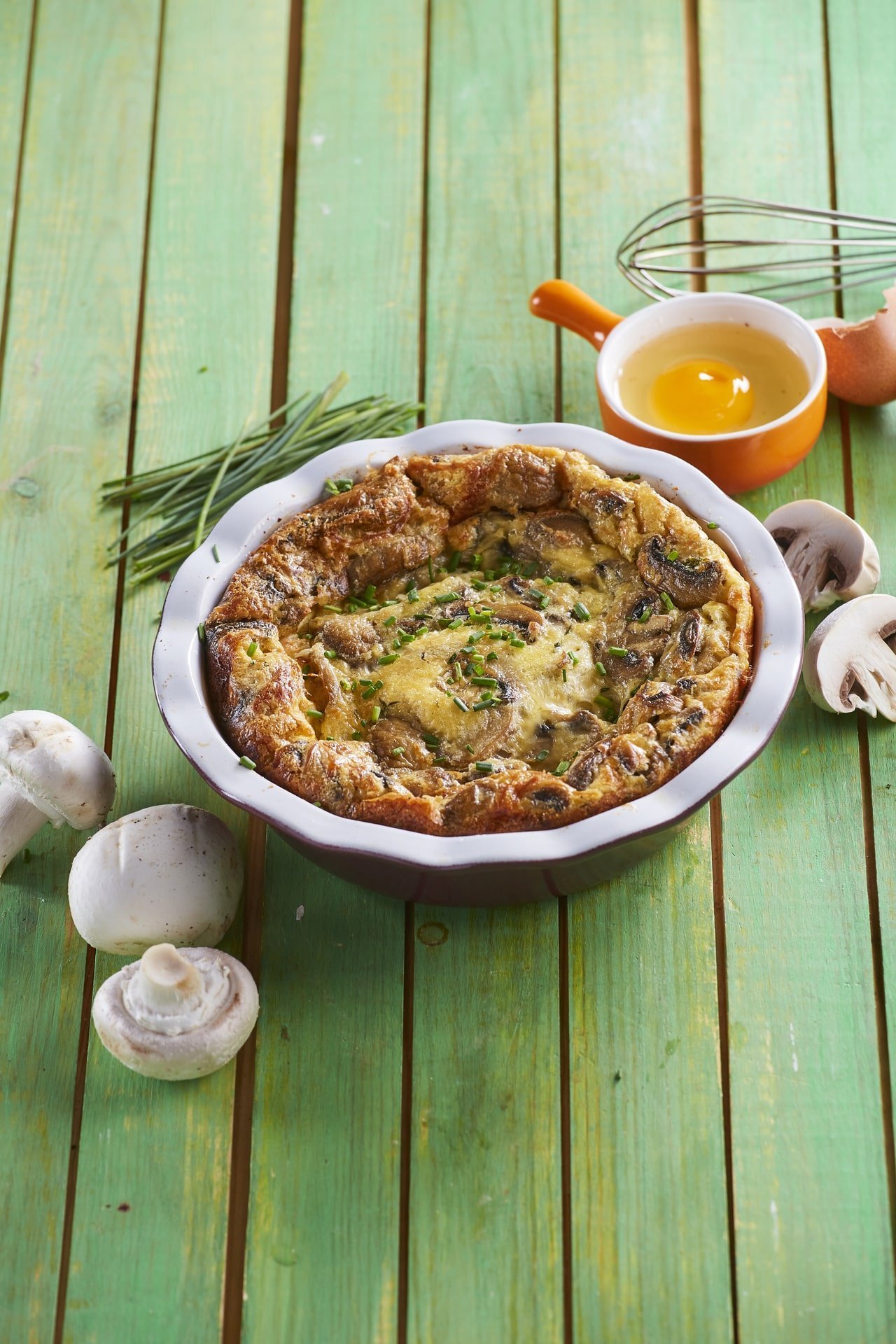 Soufflé de cogumelos e queijo
