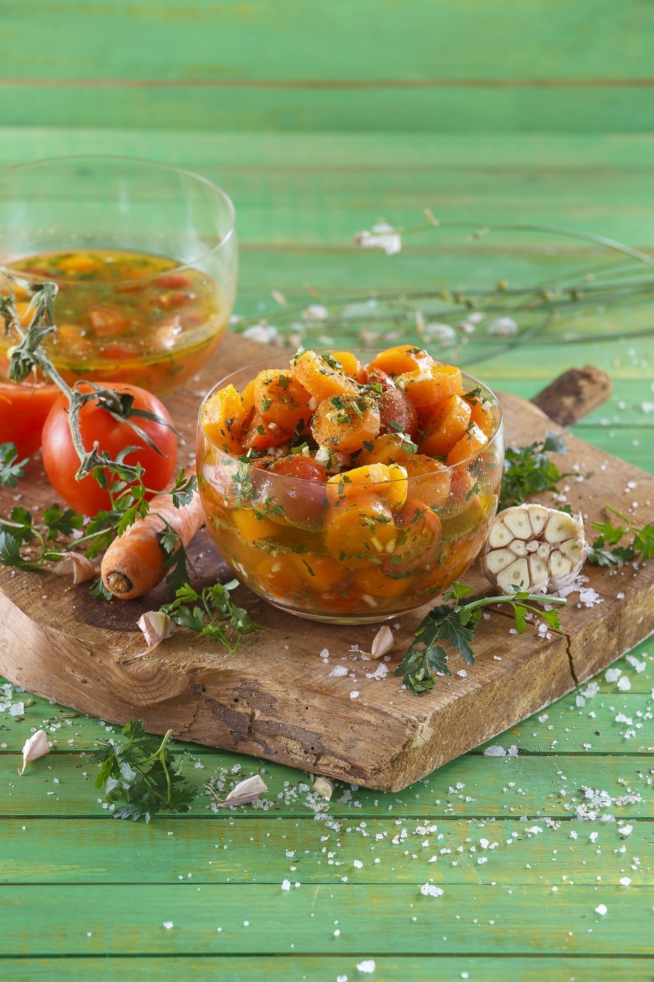 Conserva de cenoura com tomate-cereja