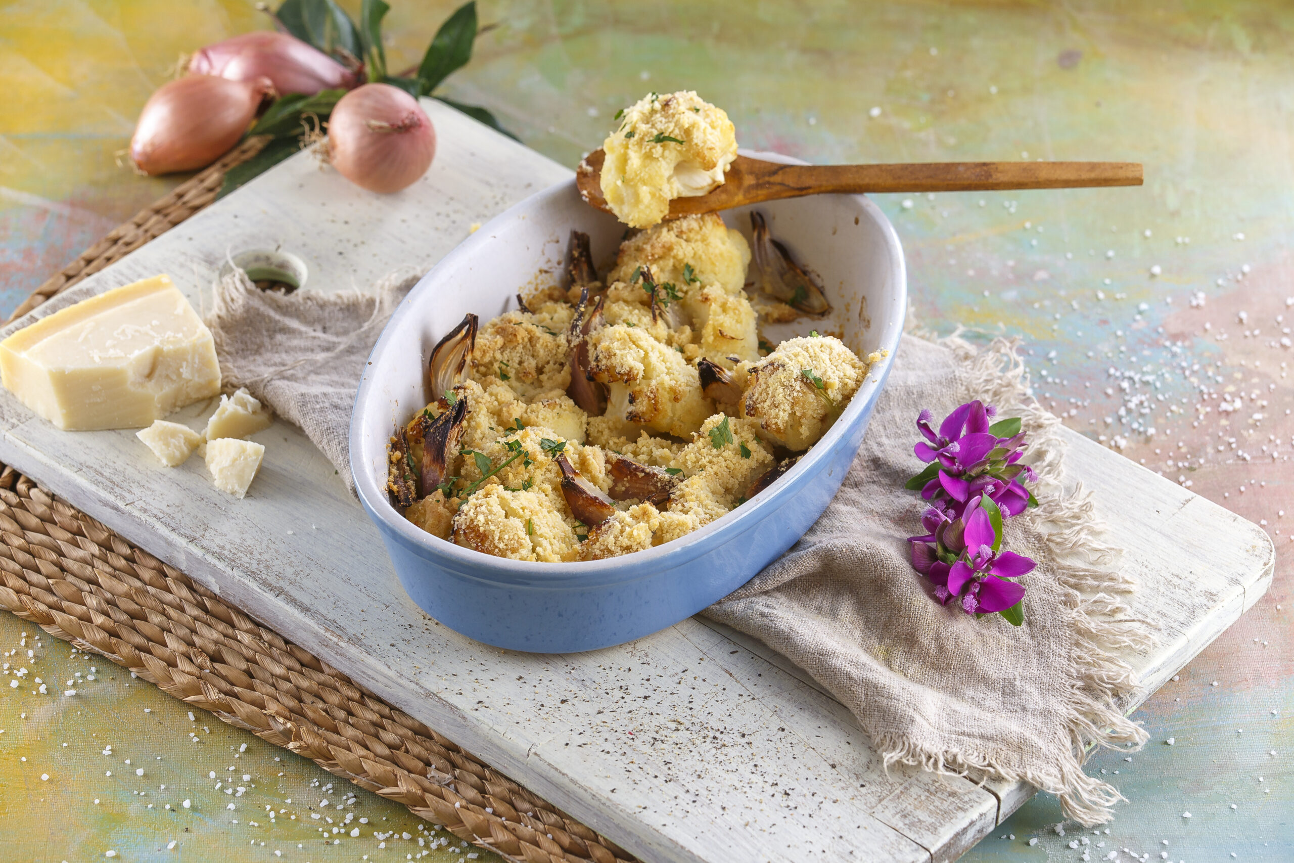 Couve-flor com crumble de parmesão @Teleculinária