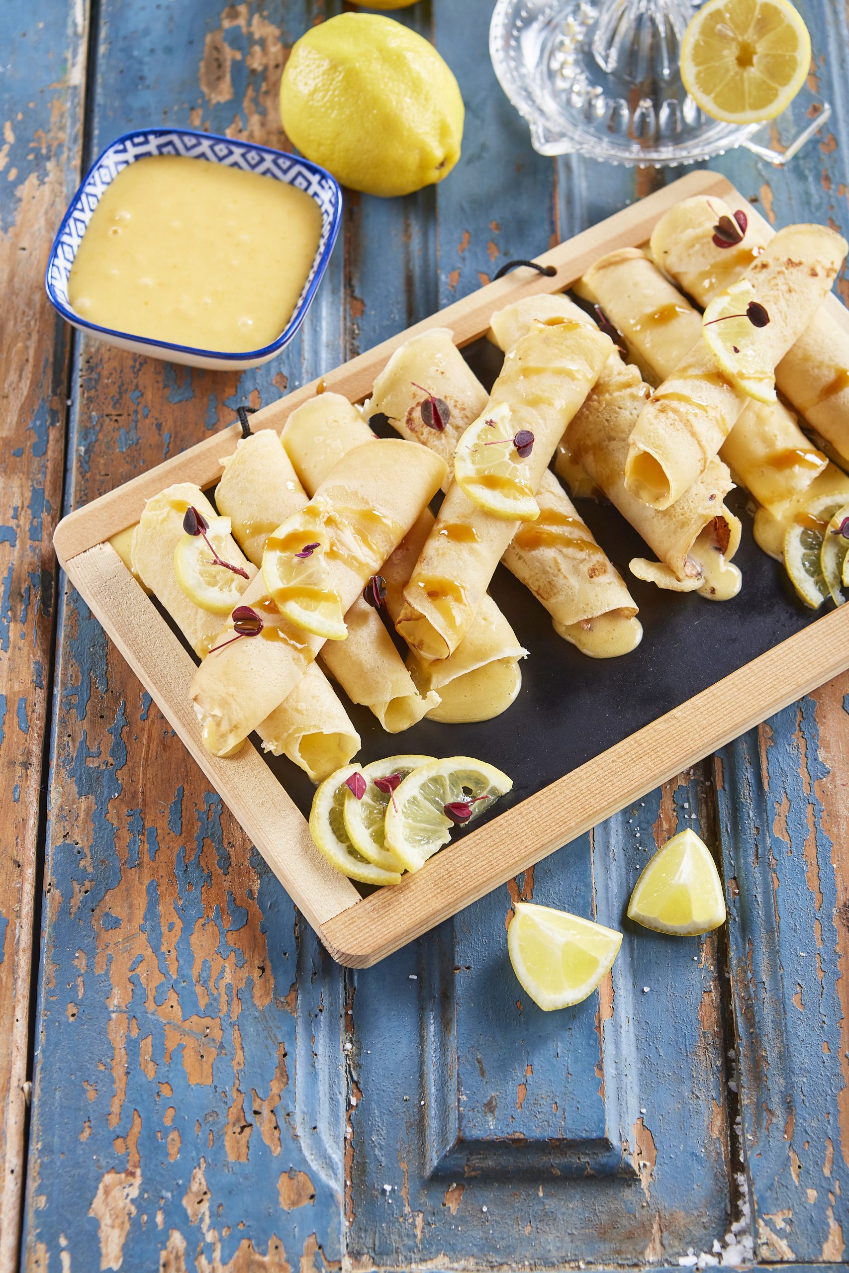 Crepes com lemon curd