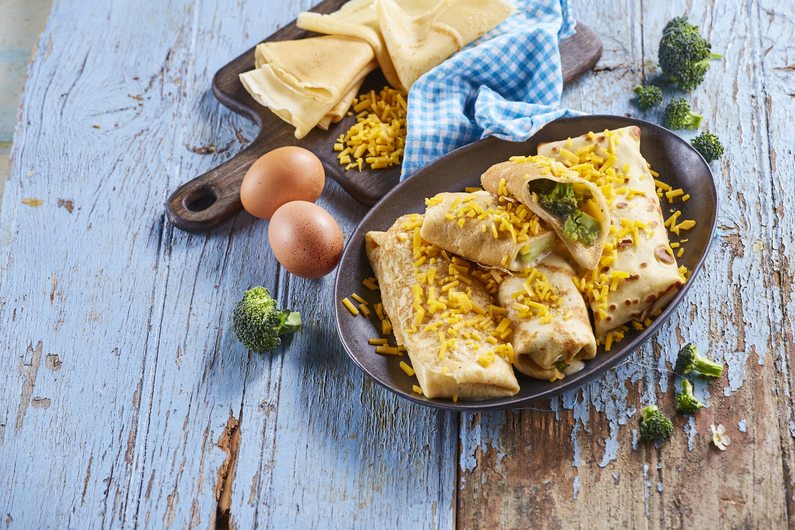 Crepes de brócolos e cheddar @Teleculinária