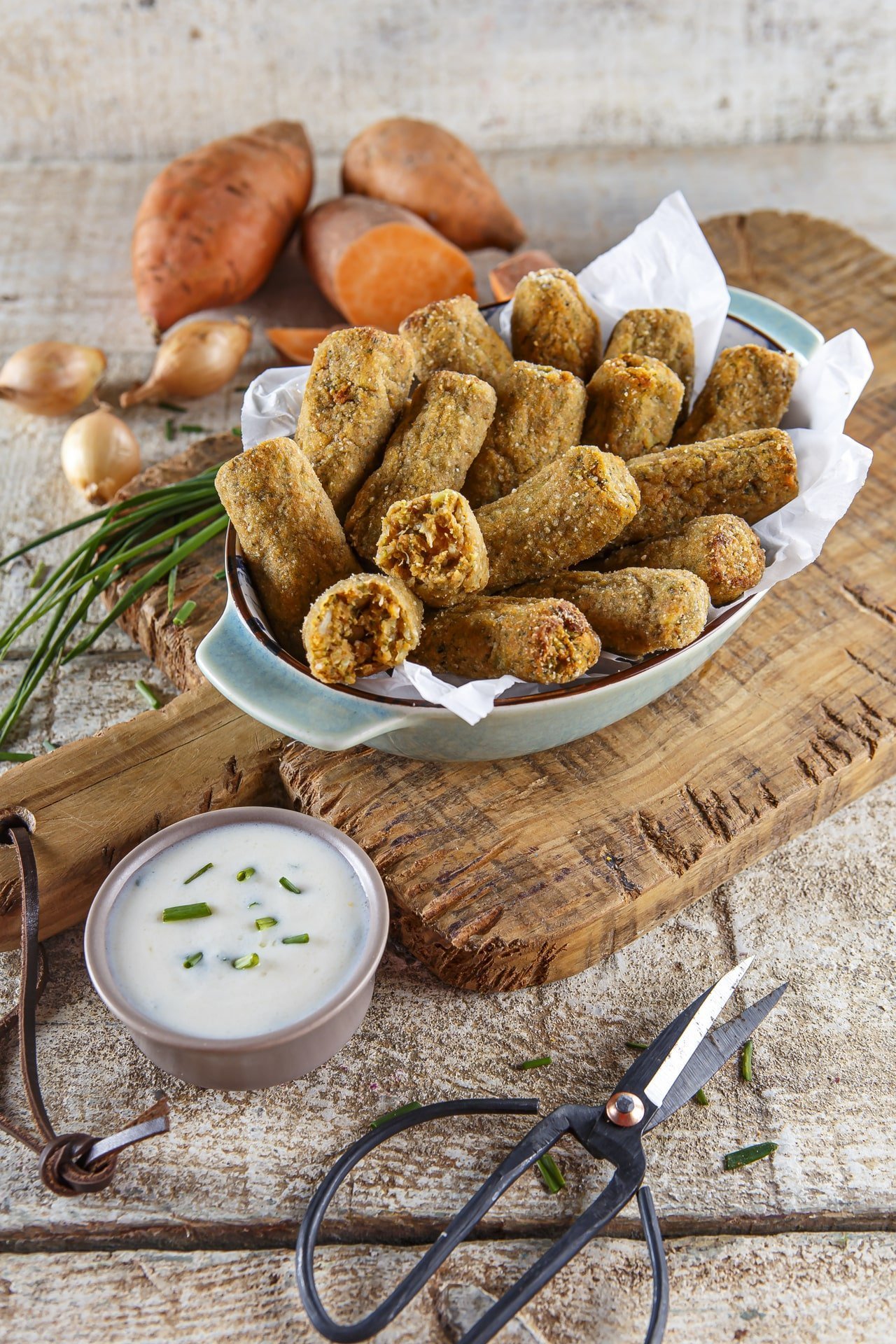 Croquetes de brócolos e batata-doce