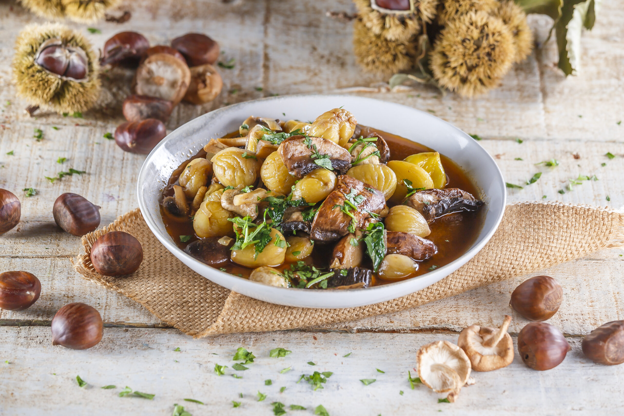Estufado de cogumelos com castanhas @Teleculinária