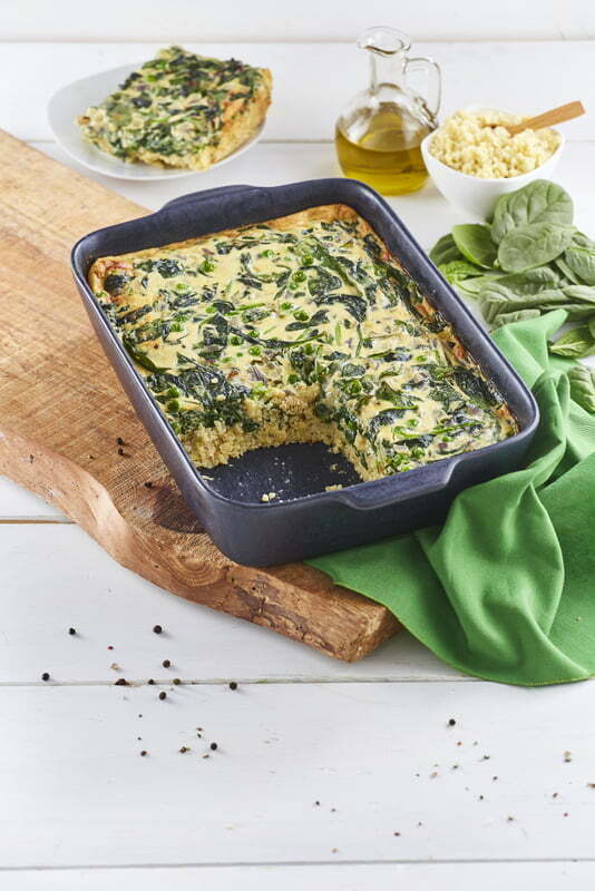 Frittata de espinafres e millet