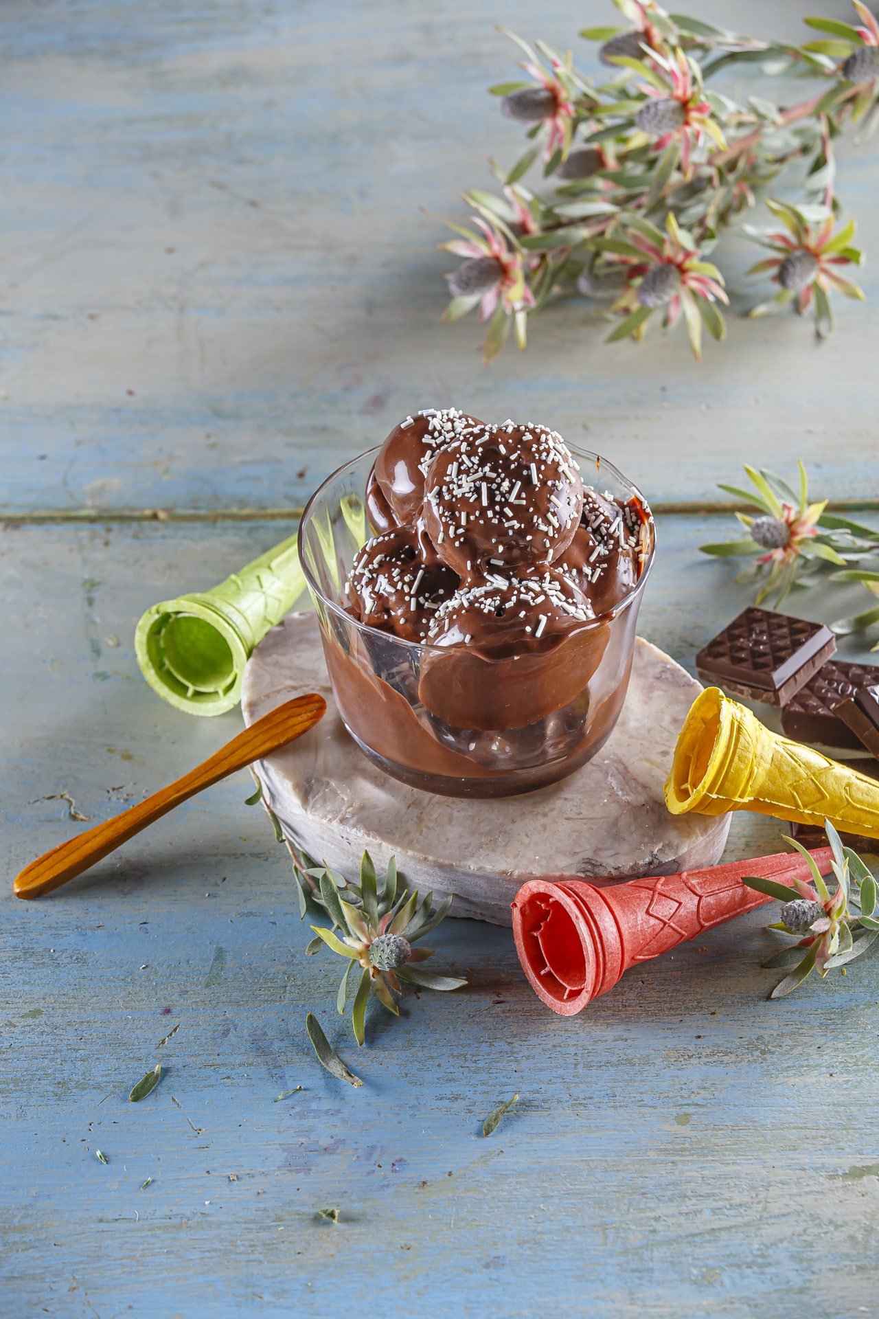 Gelado de chocolate vegan