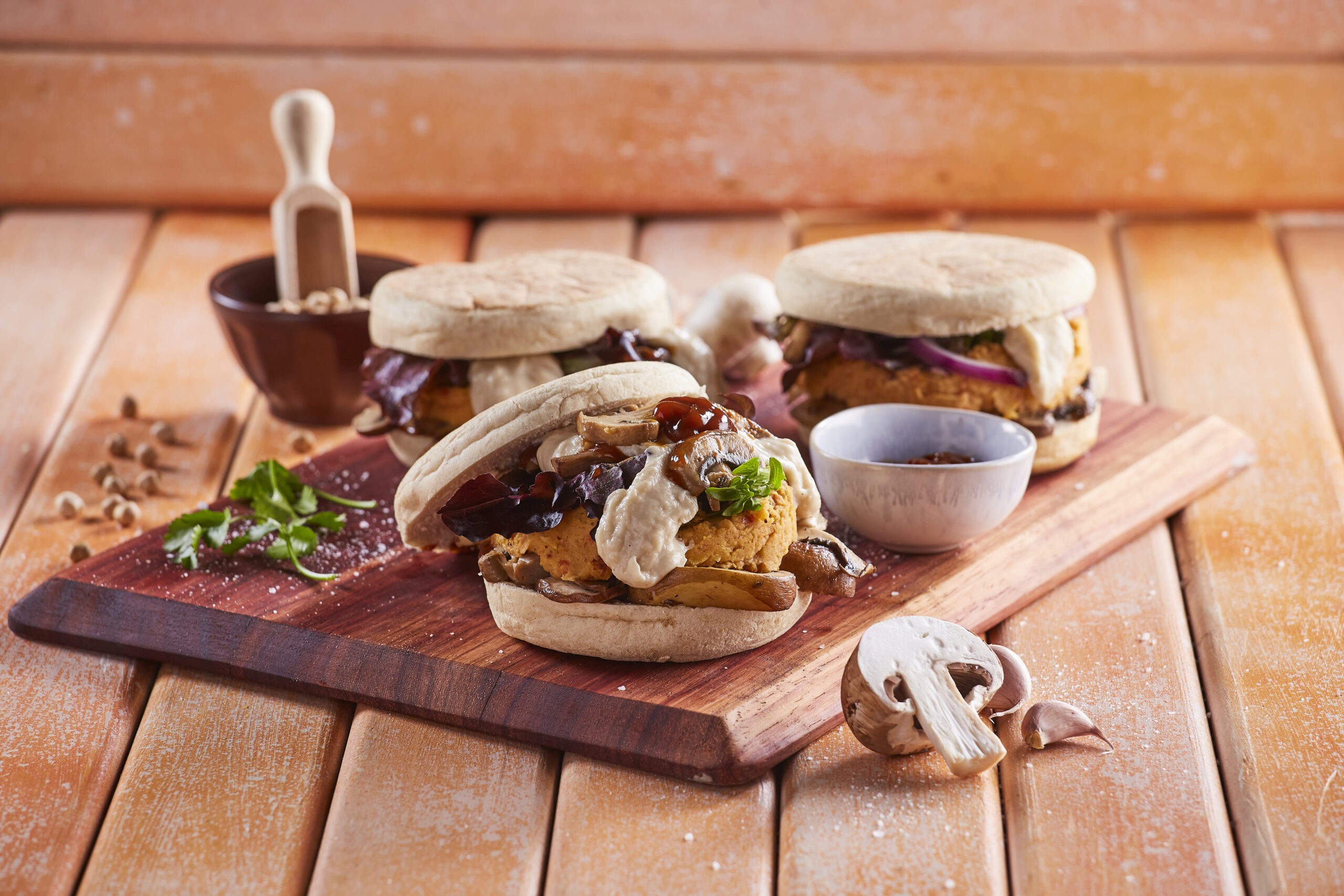 Hamburguer de cogumelos com mozzarella
