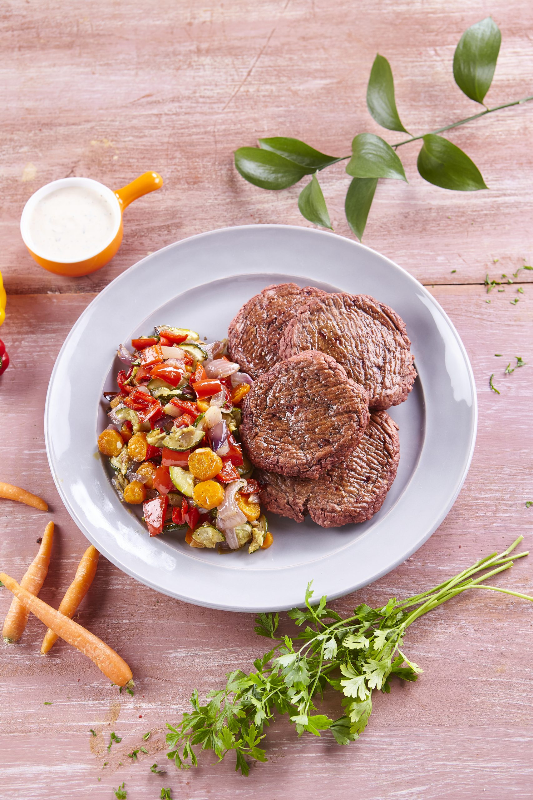 Hambúrguer de feijão com legumes