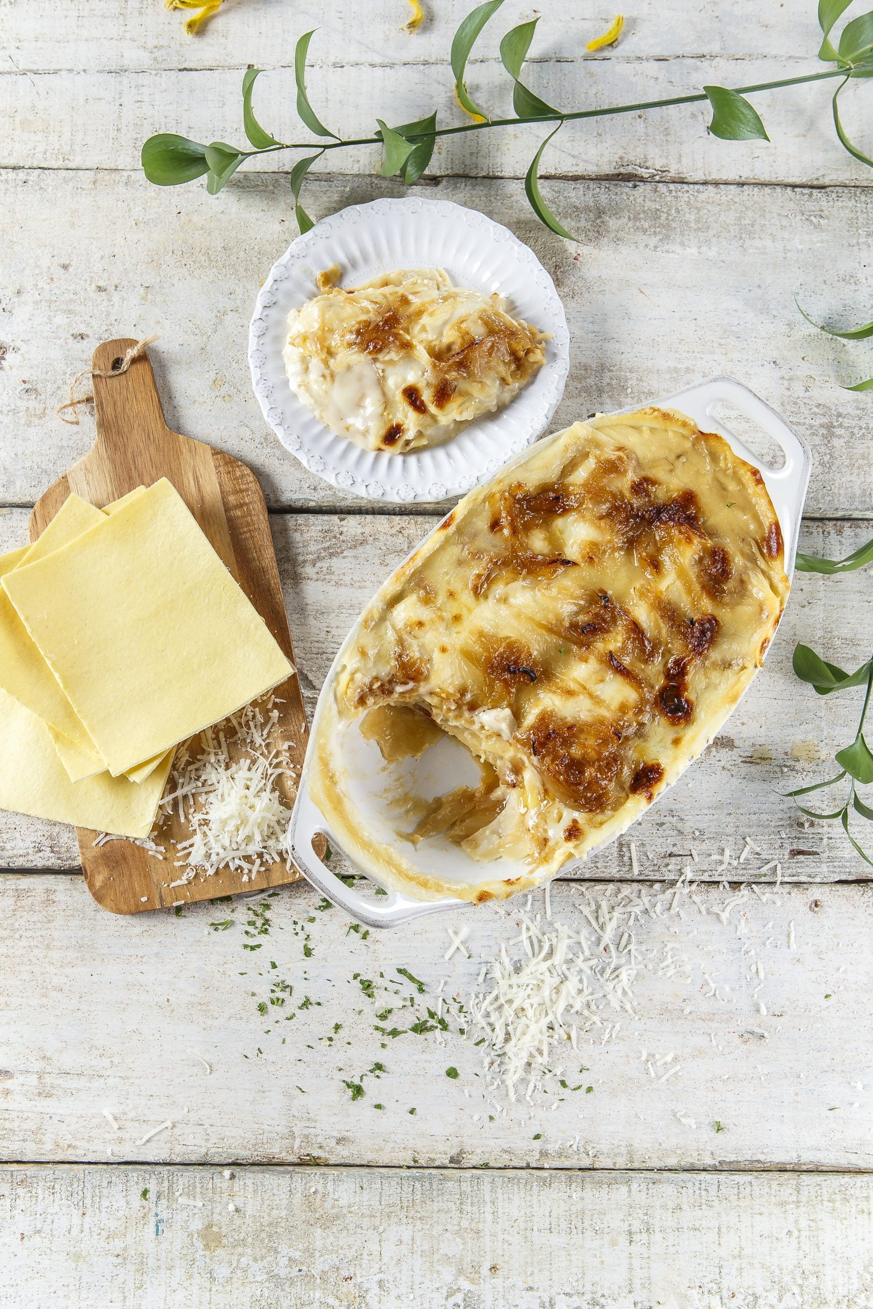 Lasanha de cebola caramelizada
