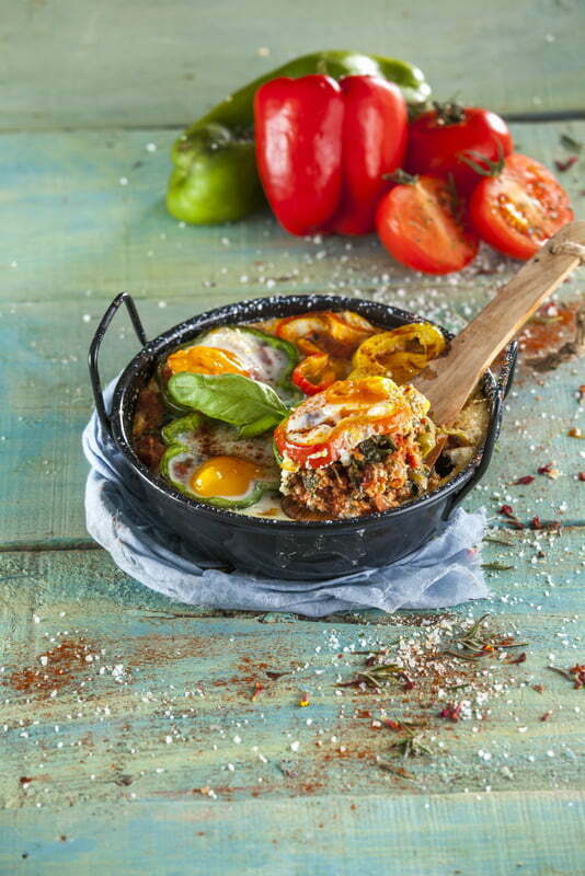 Legumes no forno com ovos