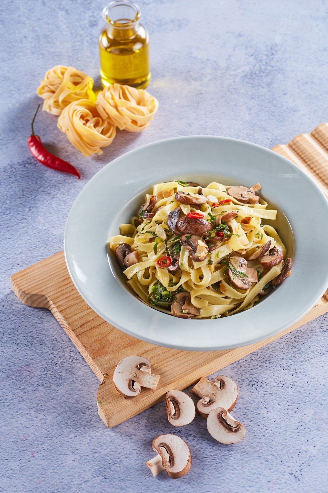 Tagliatelle com cogumelos