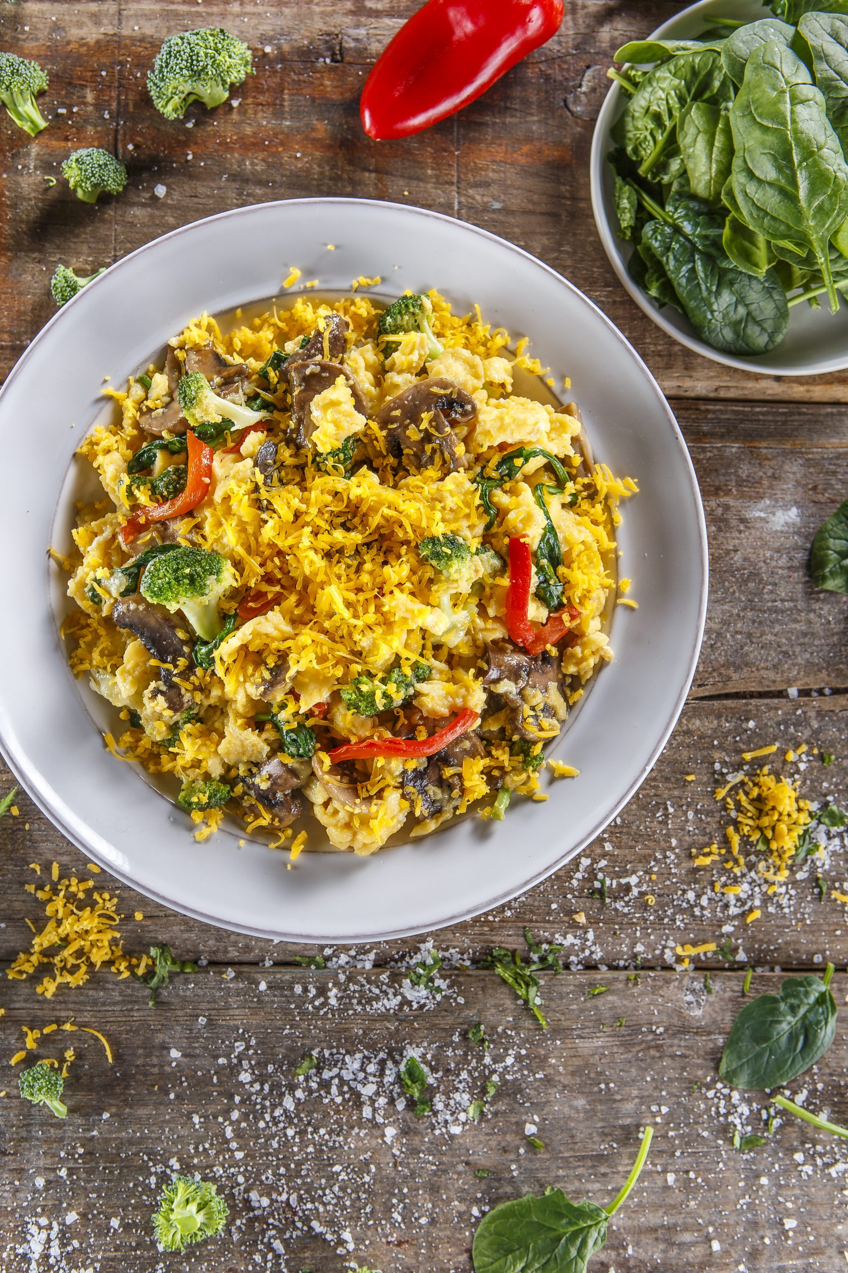 Ovos revoltos com vegetais