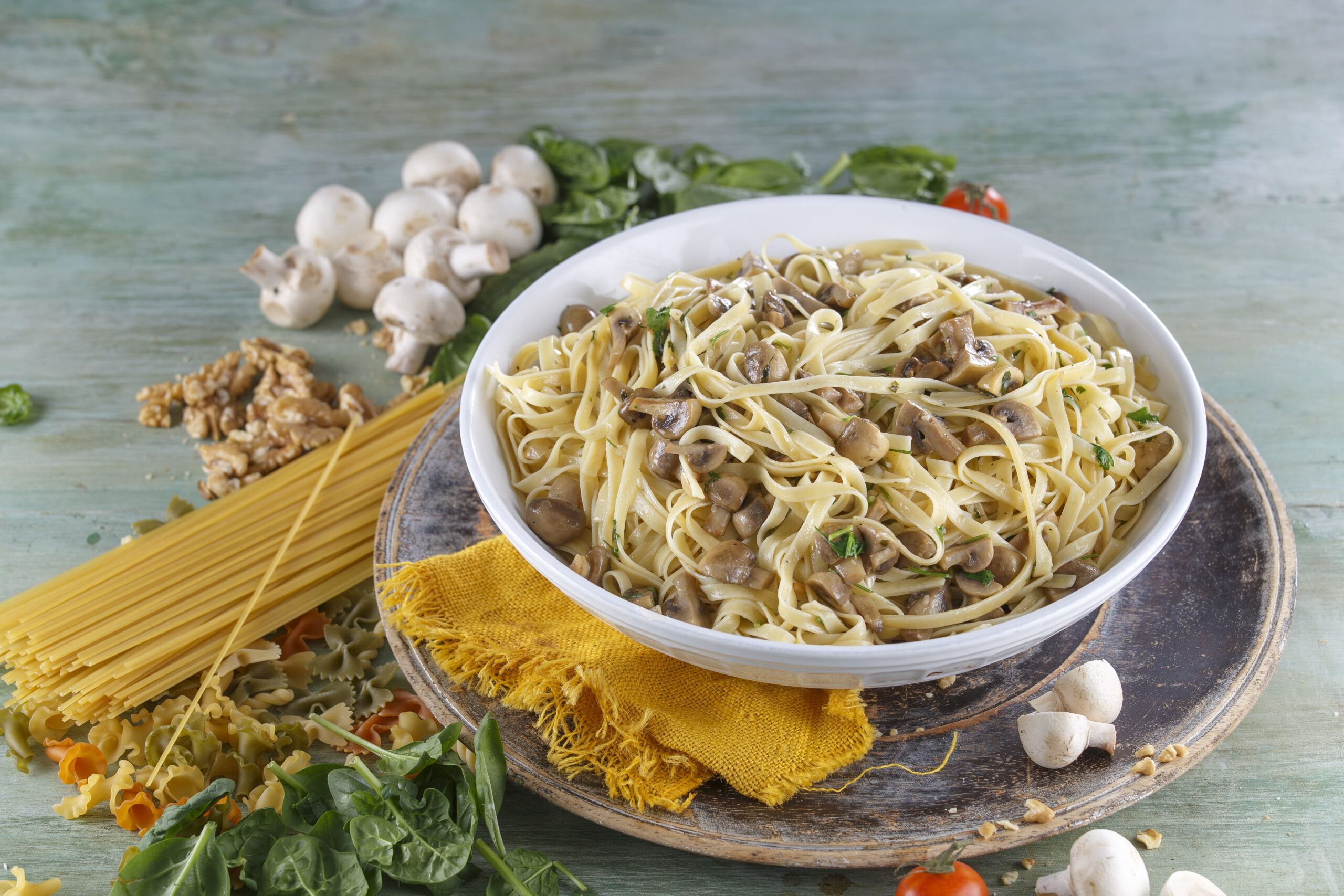 Fettuccine com cogumelos @Teleculinária