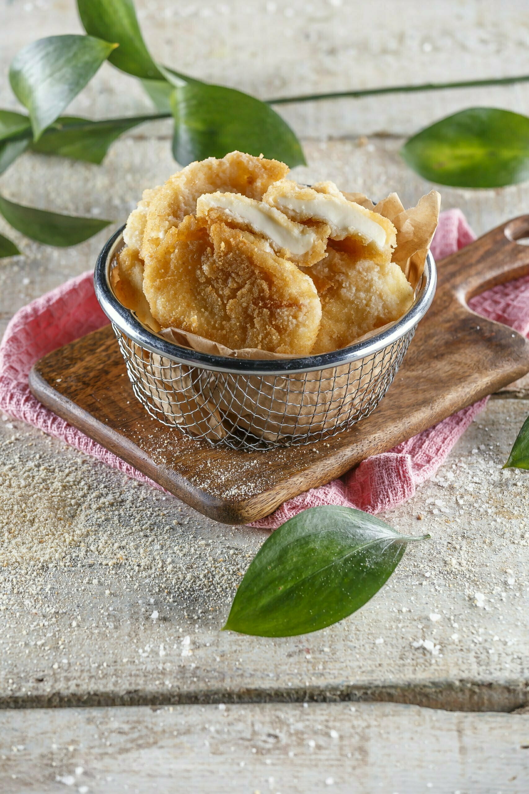Queijo mozarela panado