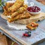 Queijo panado com compota de frutos silvestres