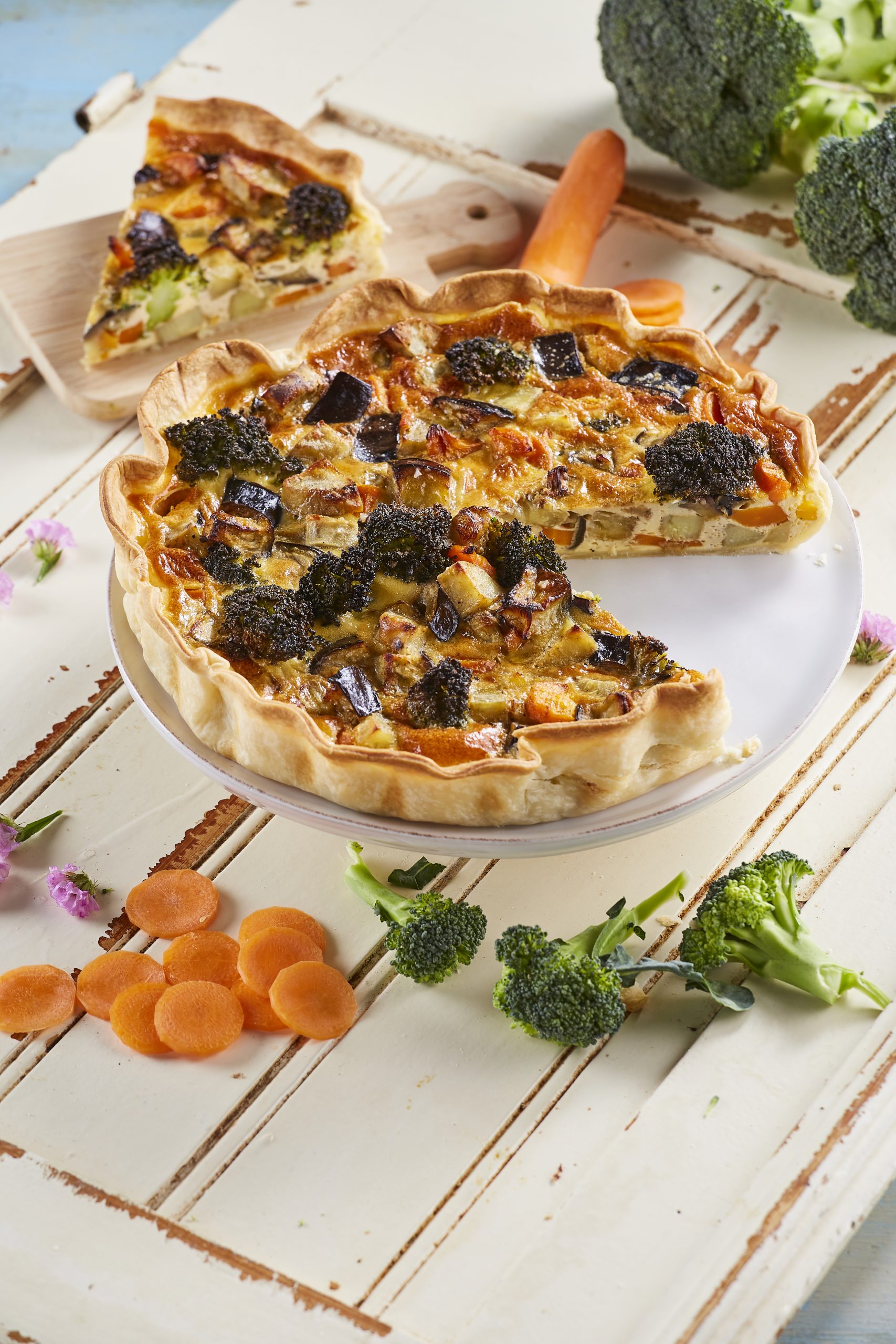 Quiche rústica de legumes assados