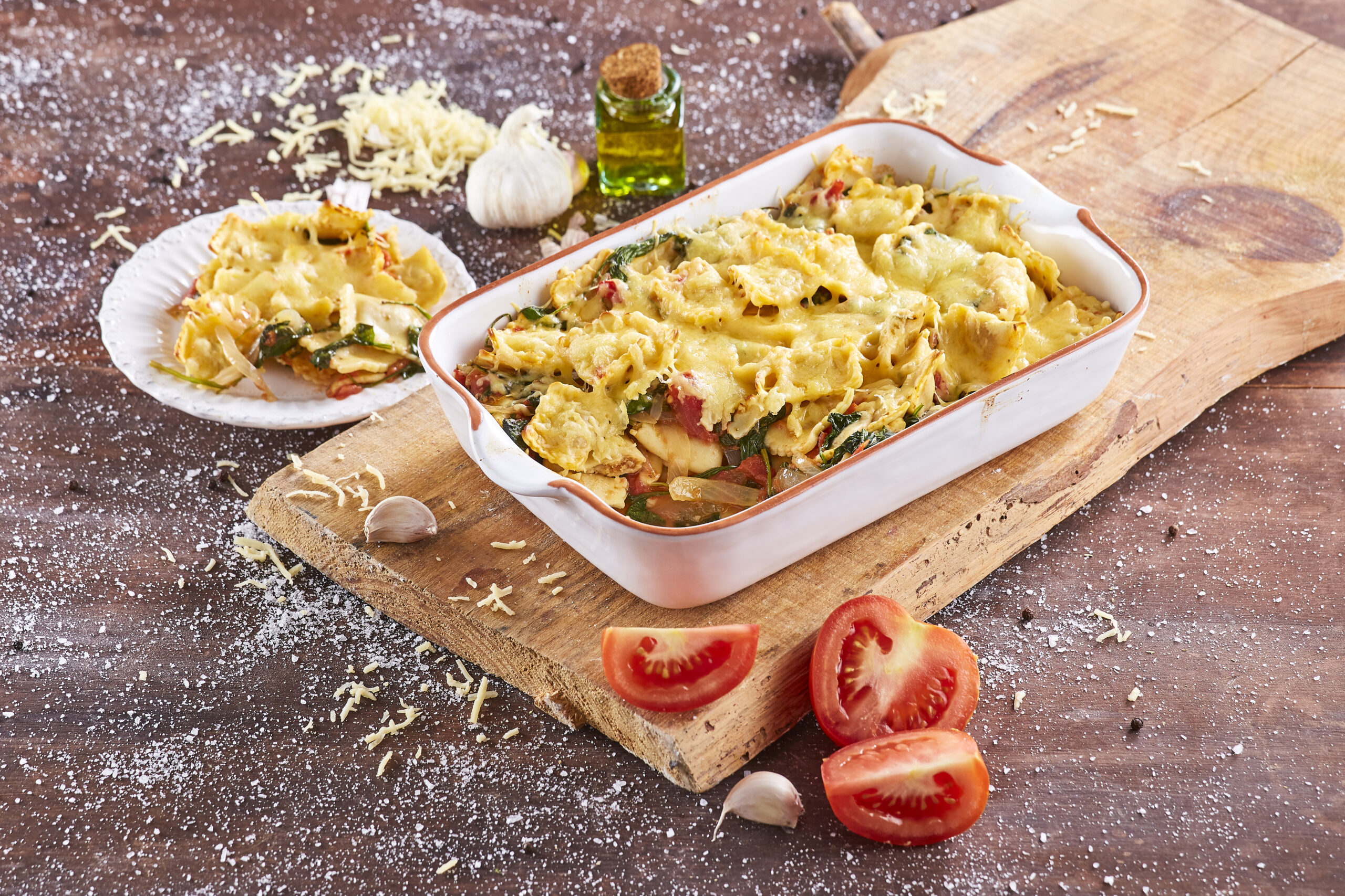 Ravióli gratinado com espinafres @TeleCulinária