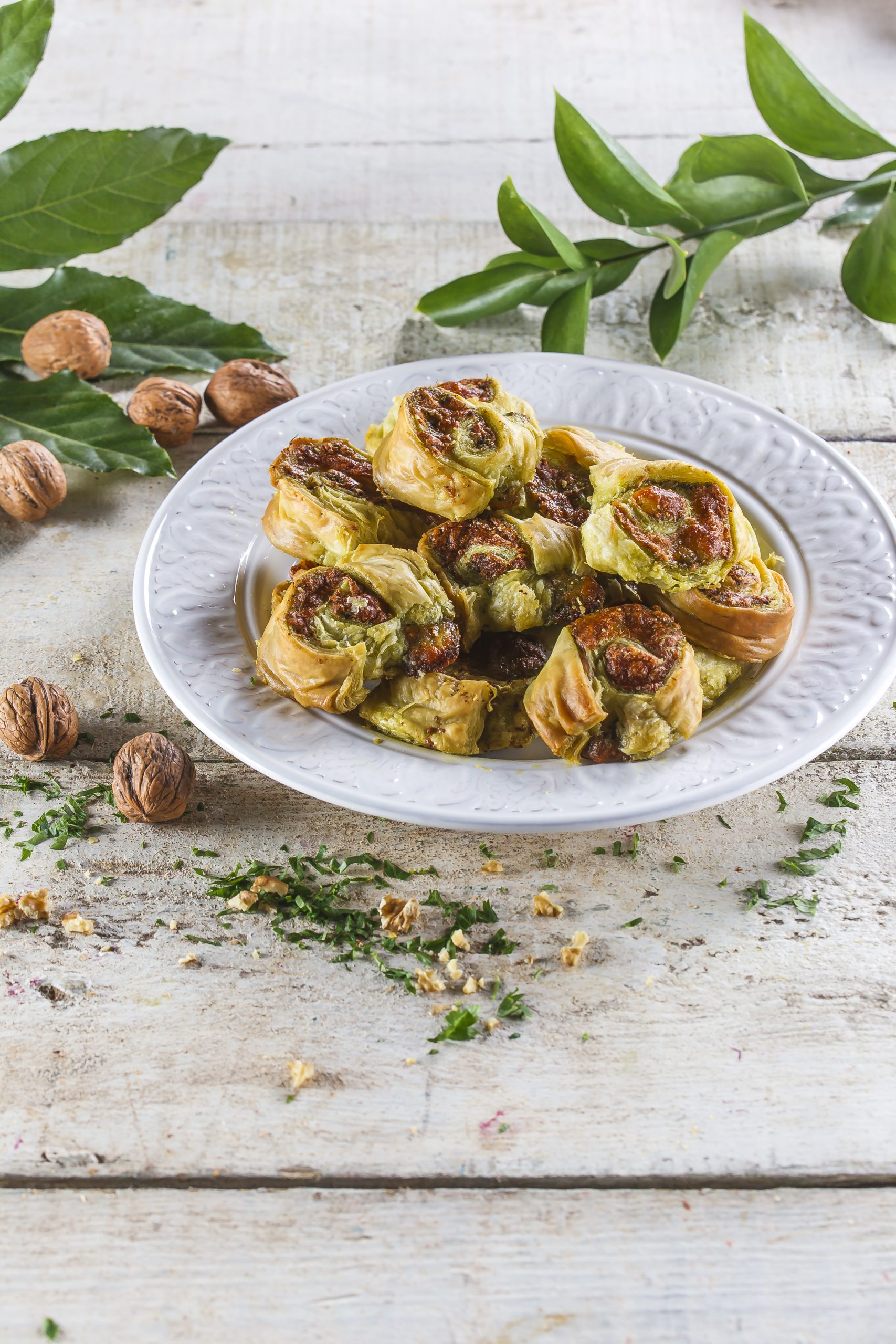 Caracóis com pesto